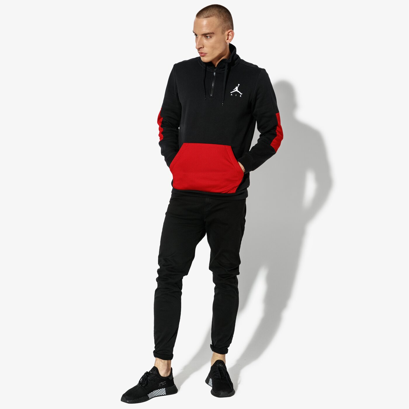 JORDAN BLUZA JORDAN JUMPMAN HYBRID FLEECE 1 4 ZIP AH6238 010 Kolor