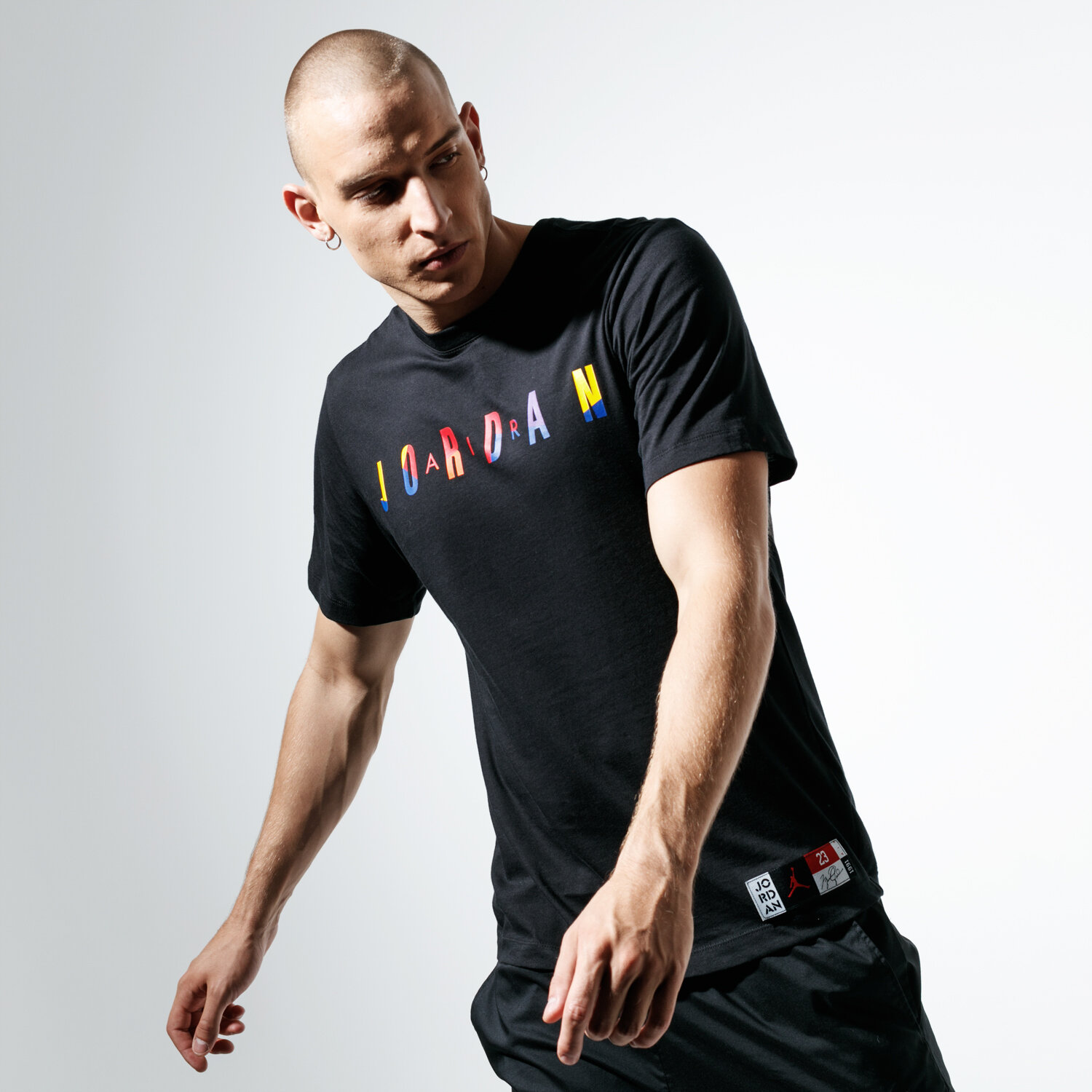 Koszulka, t-shirt sportowy męski JORDAN T-SHIRT SS M J SPRTDNA HBR SS CREW AT8942-010 CZARNY
