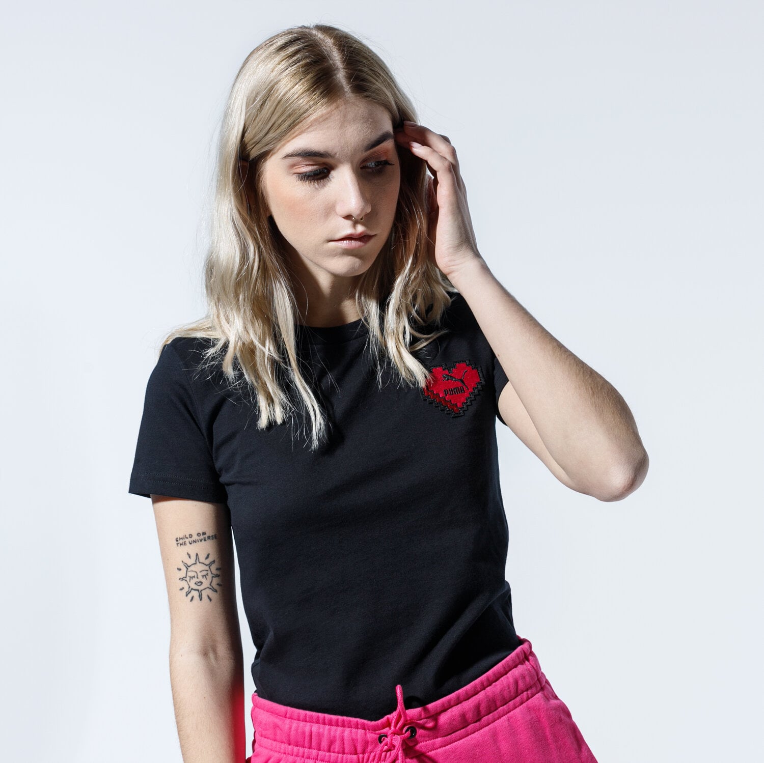 Koszulka, t-shirt damski PUMA T-SHIRT DIGITAL LOVE TEE 59706801 BIAŁY