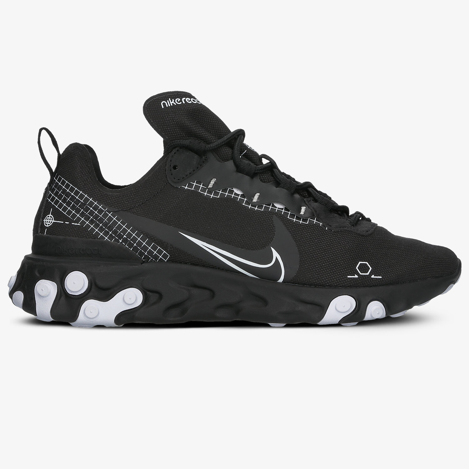Buty sneakersy męskie NIKE REACT ELEMENT 55 CU3009-001 CZARNY