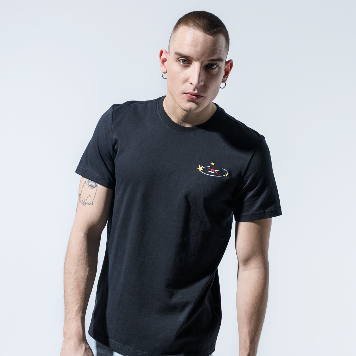 Koszulka, t-shirt sportowy męski REEBOK T-SHIRT TJ TEE 1 GJ0470 CZARNY