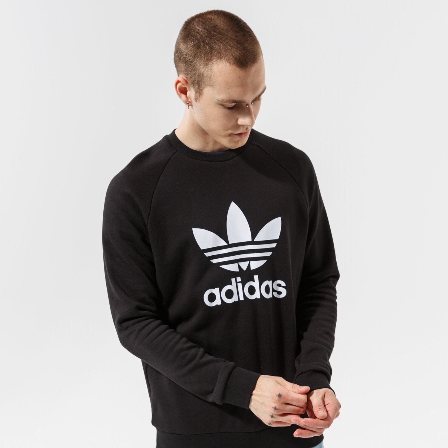 Bluza męska ADIDAS BLUZA TREFOIL CREW H06651 CZARNY