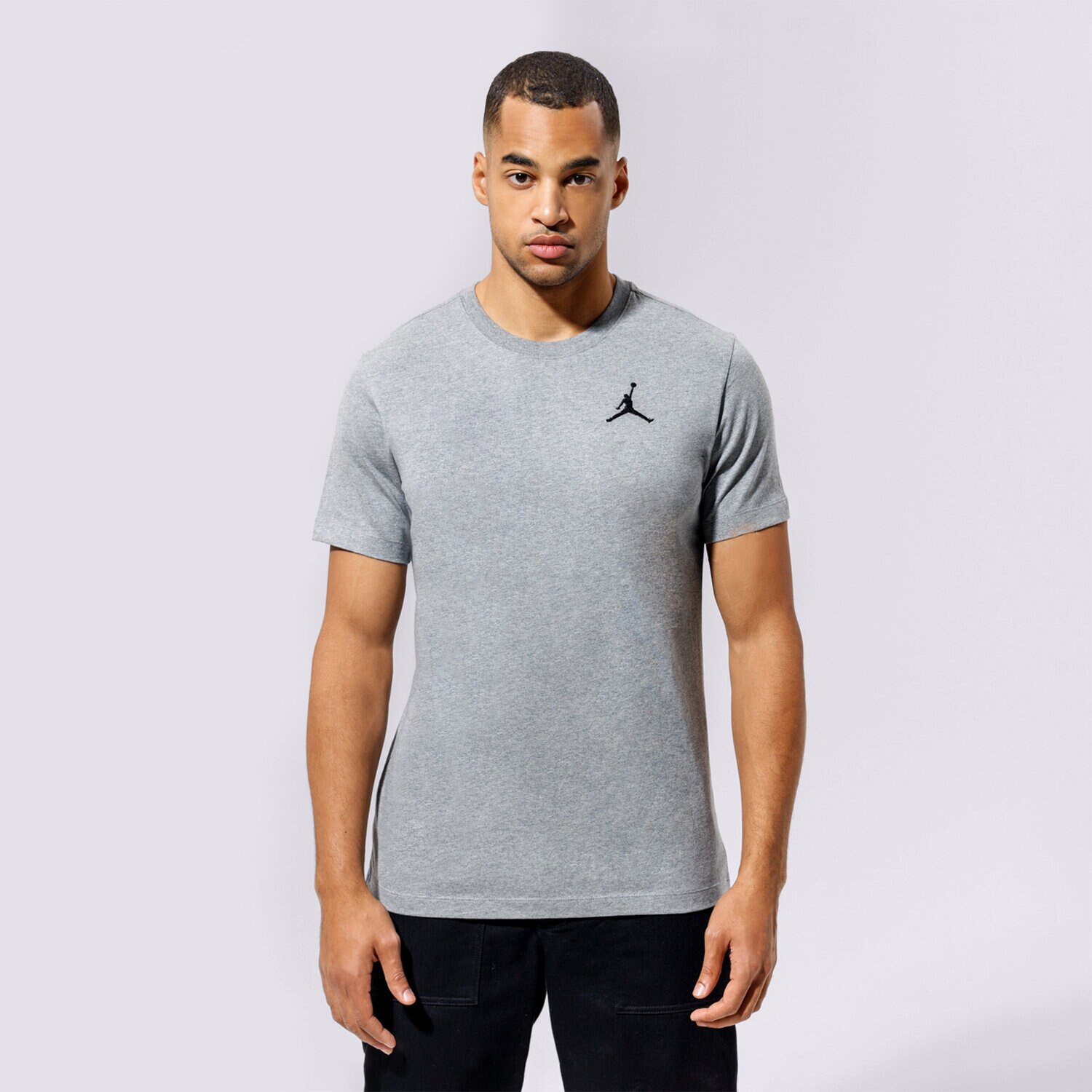 Koszulka, t-shirt sportowy męski JORDAN T-SHIRT M J JUMPMAN EMB SS CREW DC7485-091 SZARY