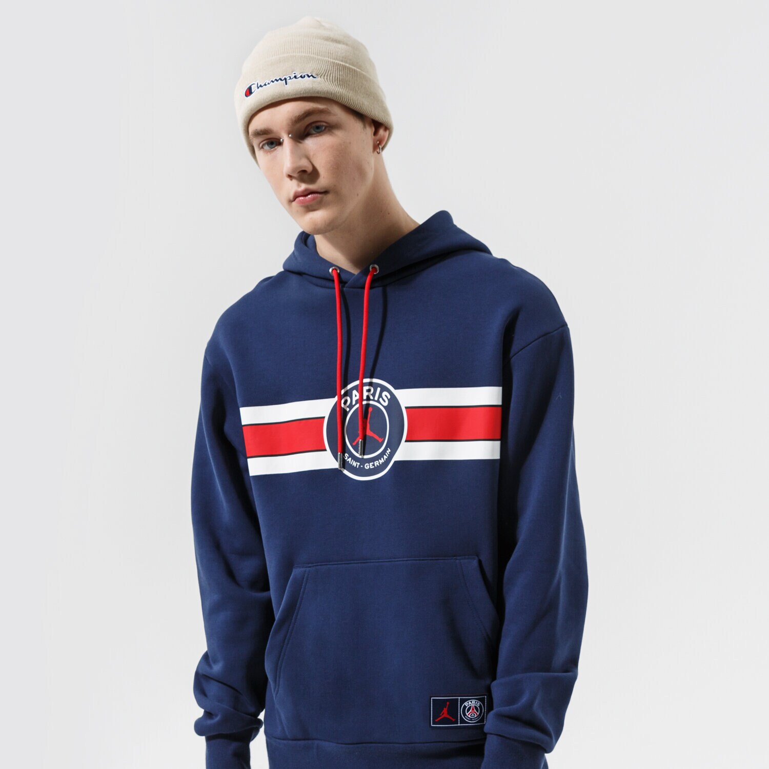 Bluza męska JORDAN BLUZA Z KAPTUREM M J PSG FLEECE PO DJ3928-410 GRANATOWY