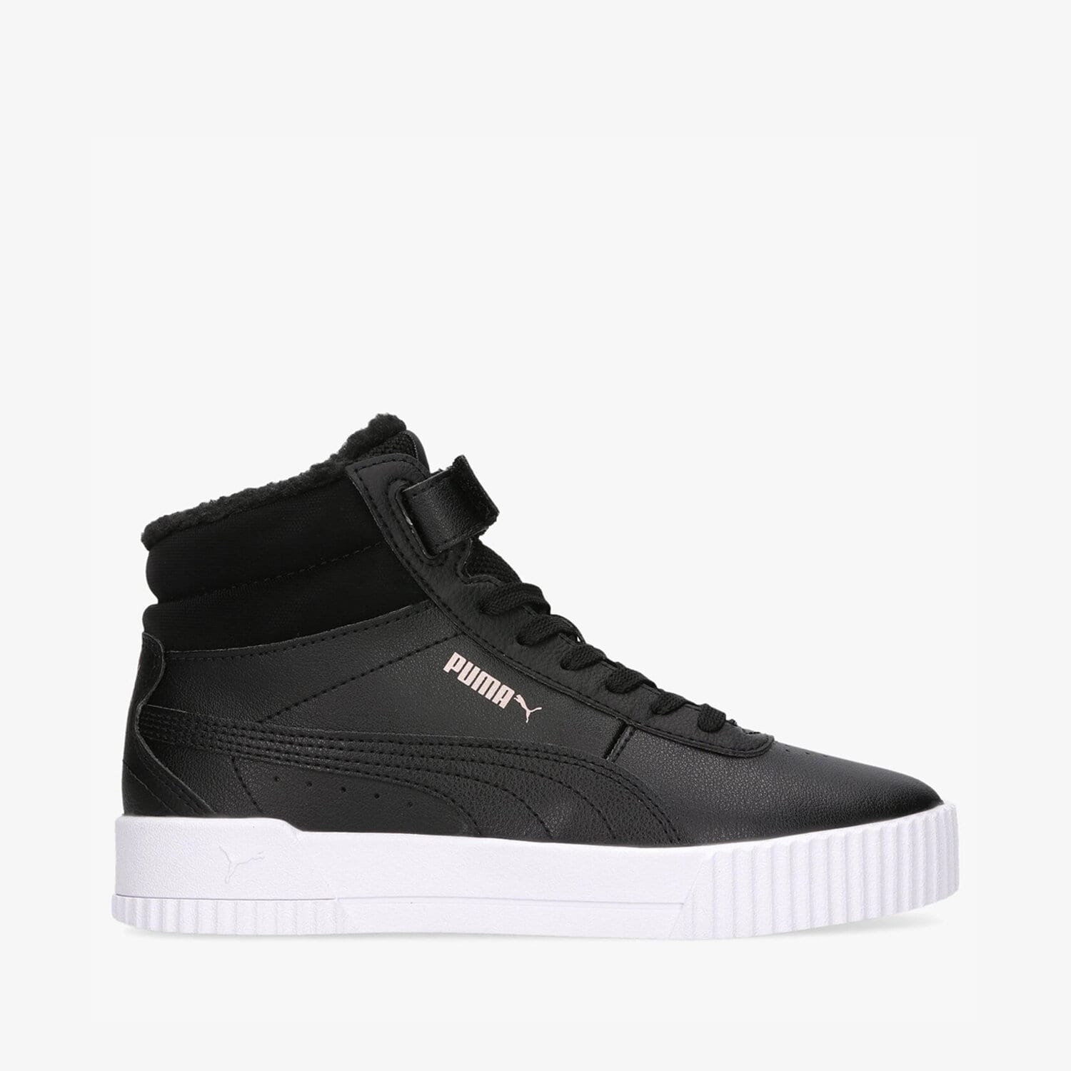 Buty zimowe, trekkingowe, outdoor dla dzieci PUMA CARINA MID FUR JR 30968301 CZARNY