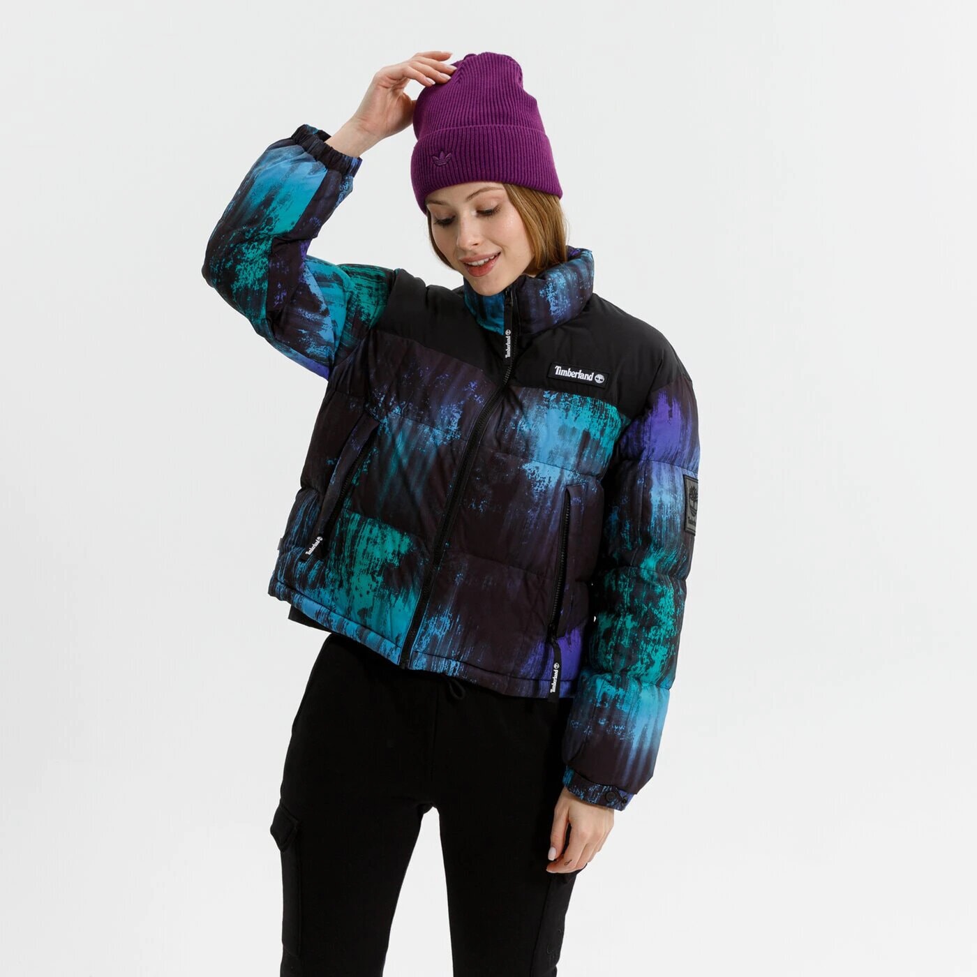 Kurtka zimowa damska TIMBERLAND KURTKA ZIMOWA NL SKY PRINTED PUFFER JACKET TB0A23PNCD01 MULTICOLOR