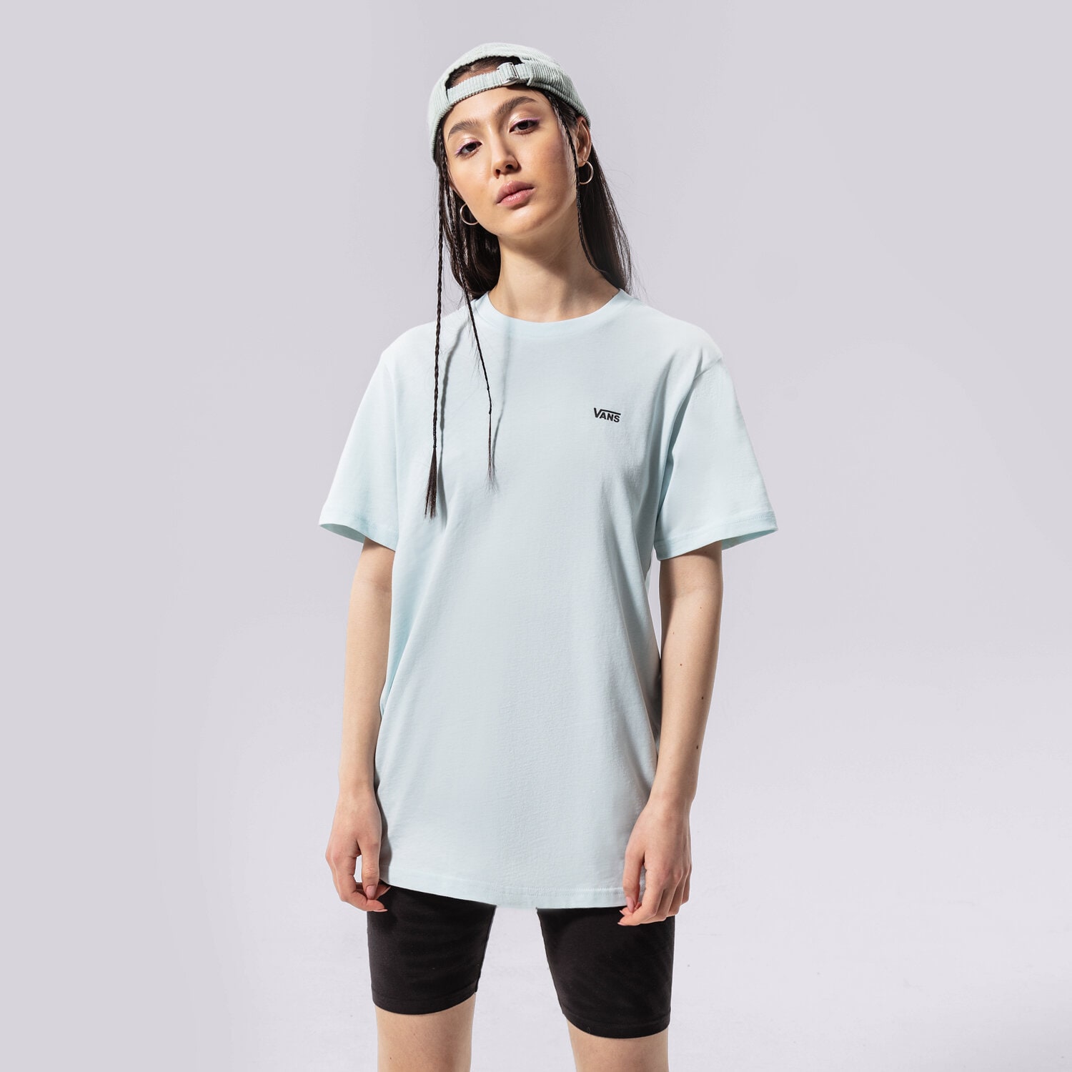 Koszulka, t-shirt damski VANS T-SHIRT LEFT CHEST LOGO TEE EM VN0A7RSRYRQ1 NIEBIESKI