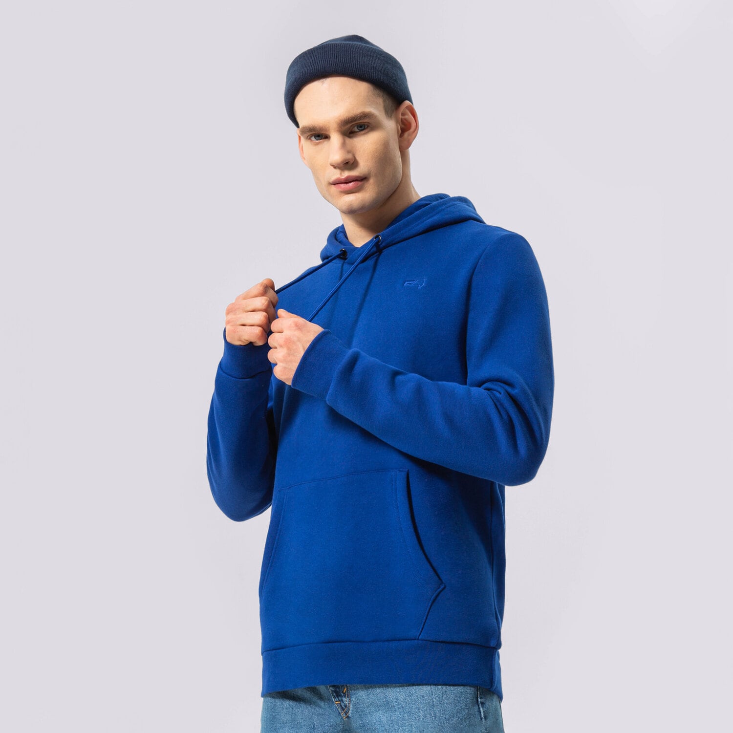 Bluza męska CONFRONT BLUZA Z KAPTUREM ESSENTIAL CF122BLM91003 GRANATOWY