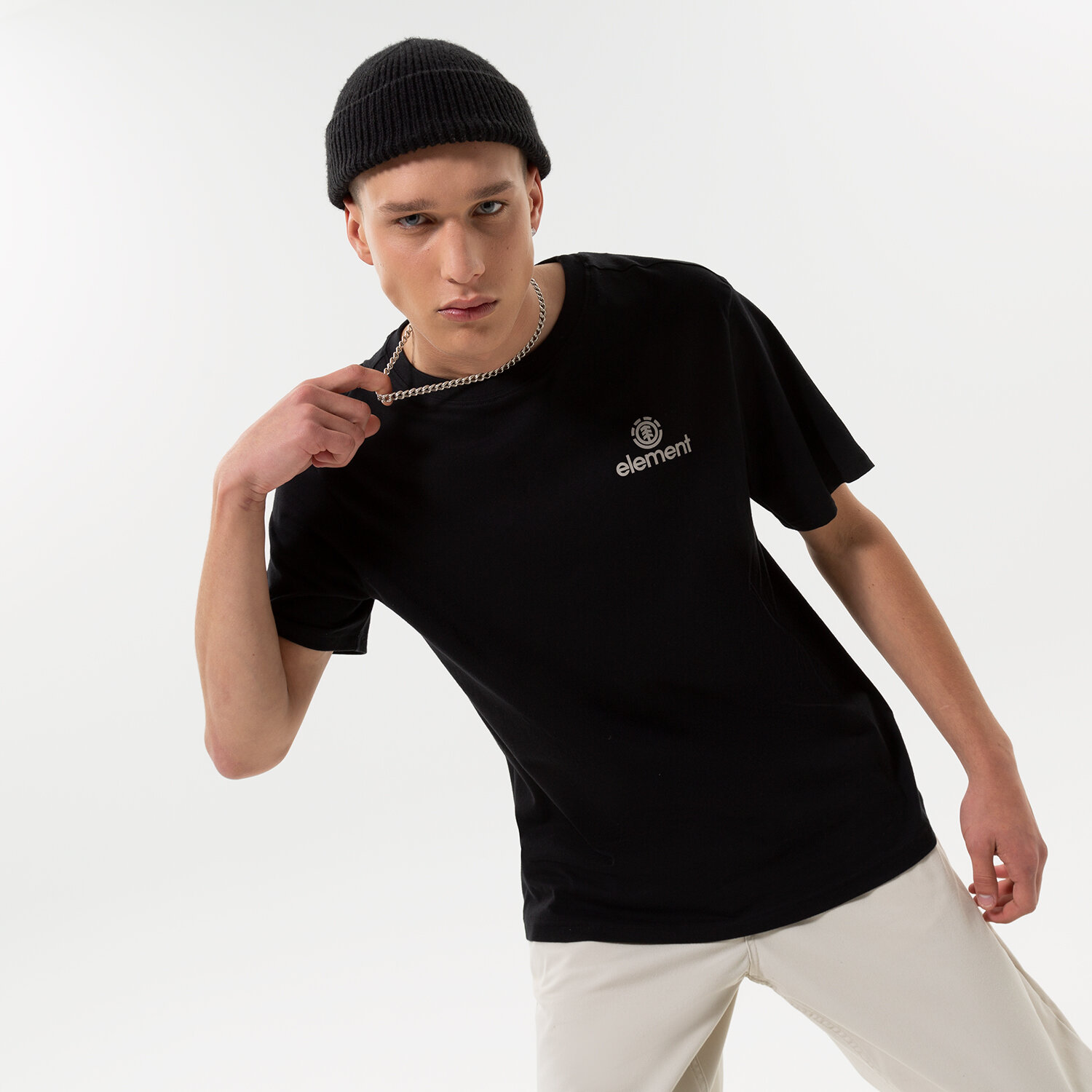 Koszulka, t-shirt sportowy męski ELEMENT T-SHIRT PEAKS F1SSL3-3732 CZARNY