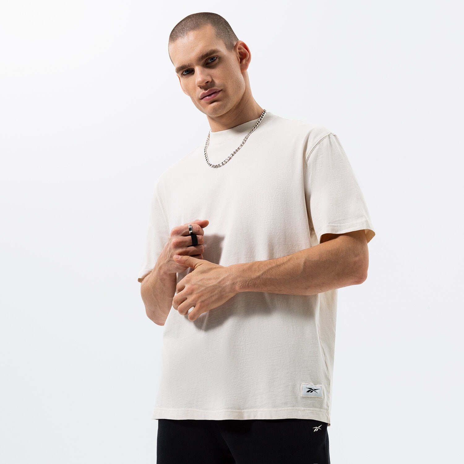 Koszulka, t-shirt sportowy męski REEBOK T-SHIRT CLASSIC NATURAL DYE TEE HG1586 BIAŁY