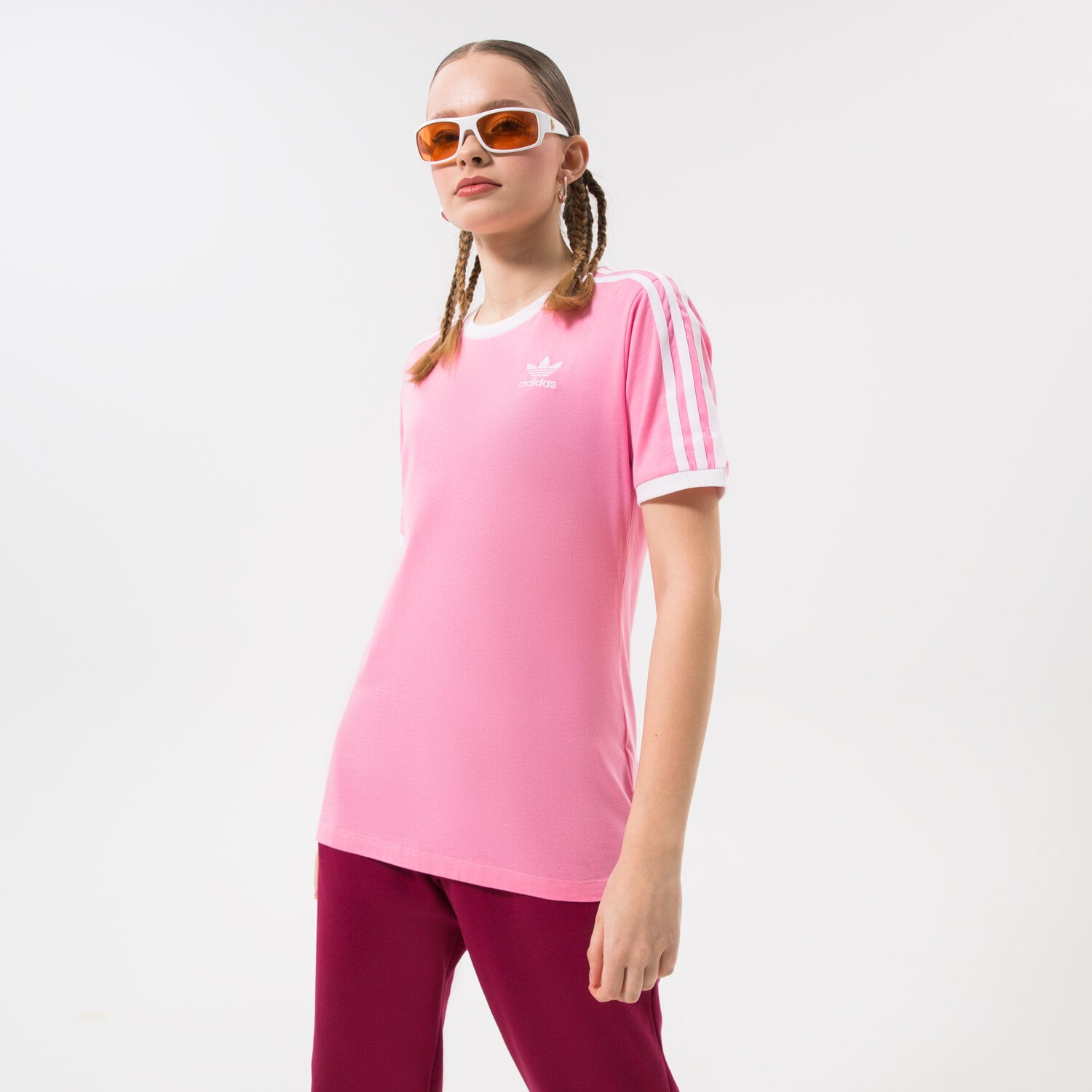 Koszulka, t-shirt damski ADIDAS T-SHIRT 3 STRIPES HL6687 RÓŻOWY