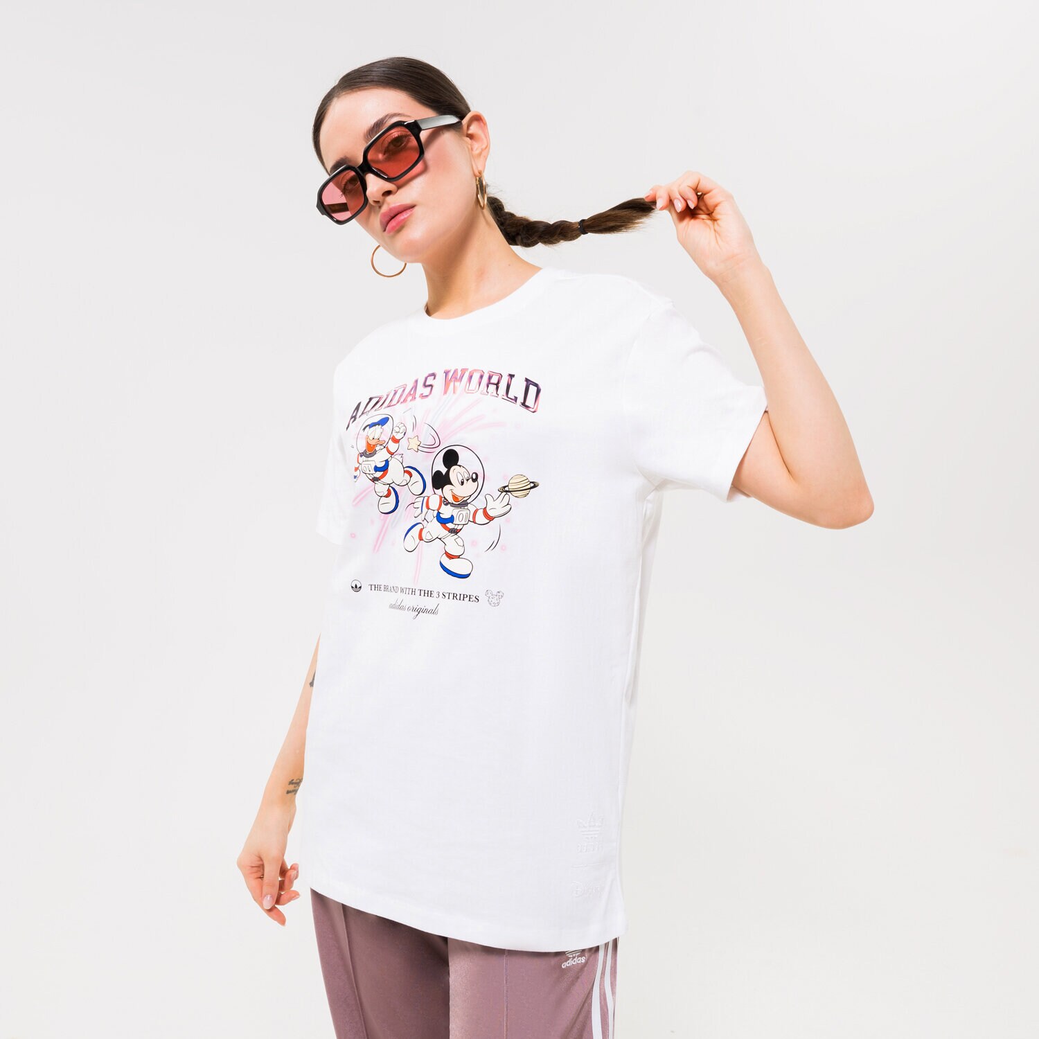 Koszulka, t-shirt damski ADIDAS T-SHIRT GRAPHIC TEE HL9051 BIAŁY