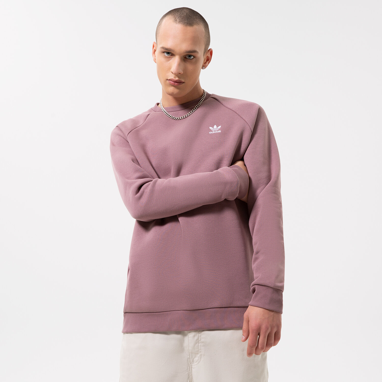 Bluza męska ADIDAS BLUZA ESSENTIAL CREW HJ7991 BRĄZOWY