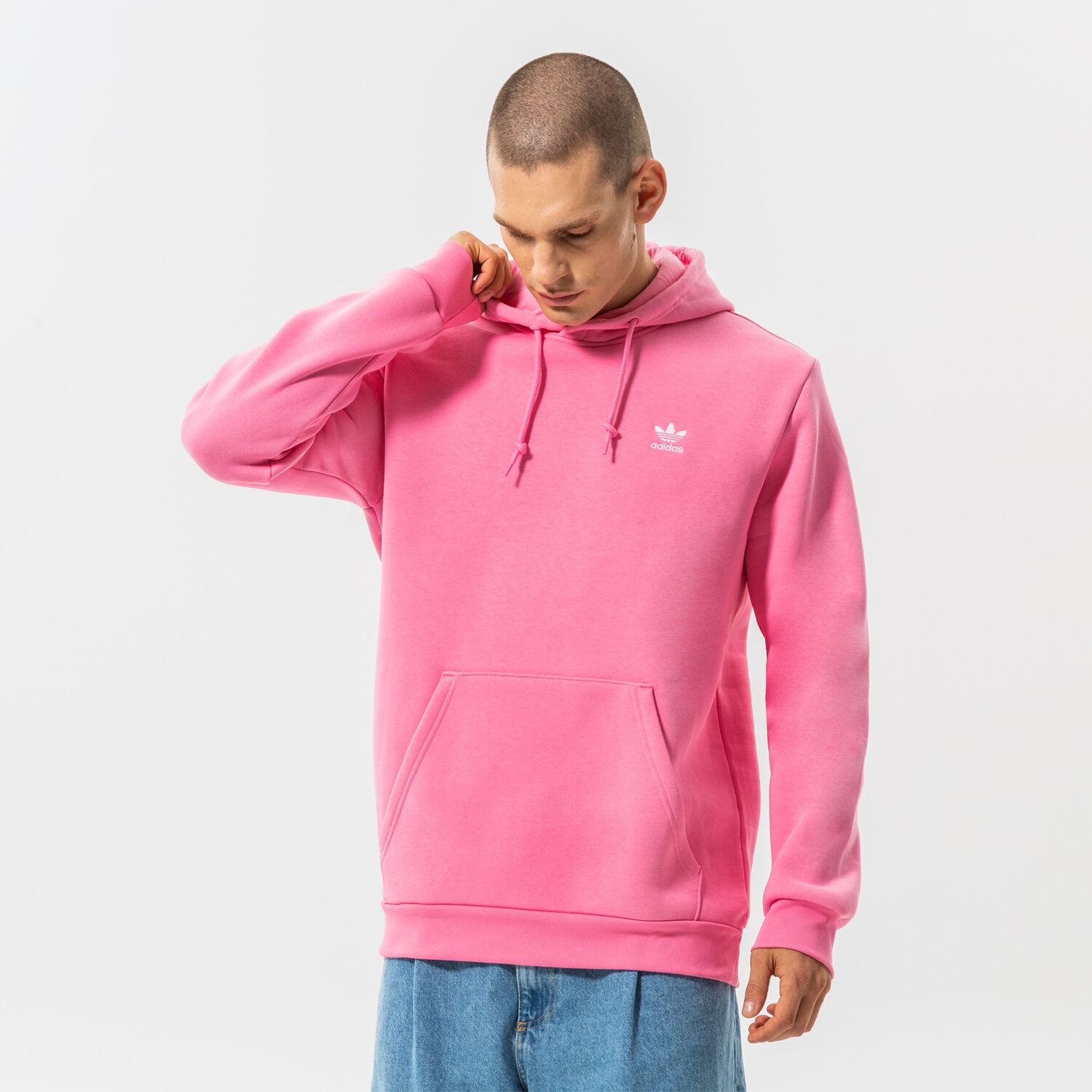 Bluza męska ADIDAS BLUZA Z KAPTUREM ESSENTIAL HOODY HK0097 RÓŻOWY