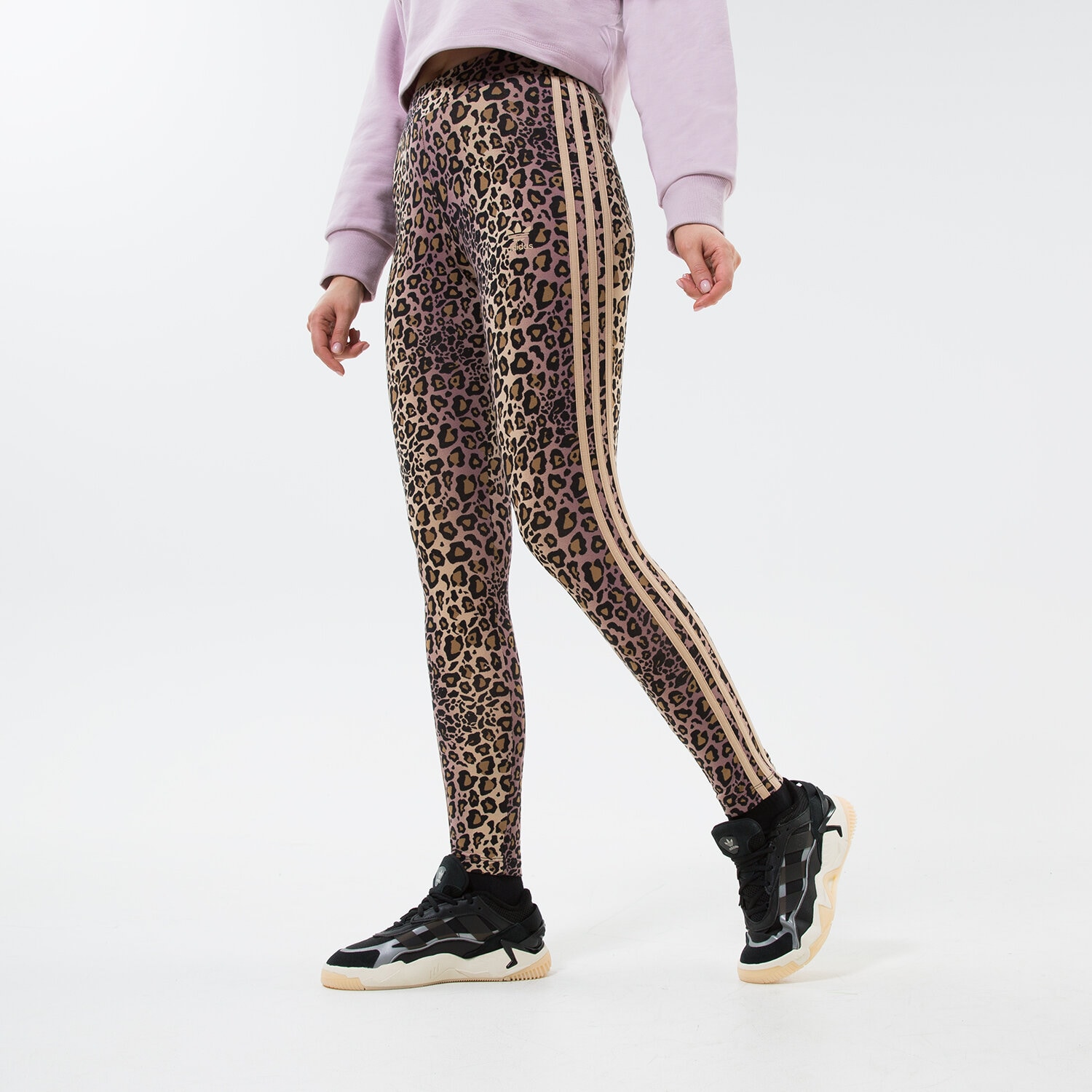 Spodnie sportowe damskie ADIDAS LEGGINGS 7/8 LEGGINGS HK5191 BRĄZOWY