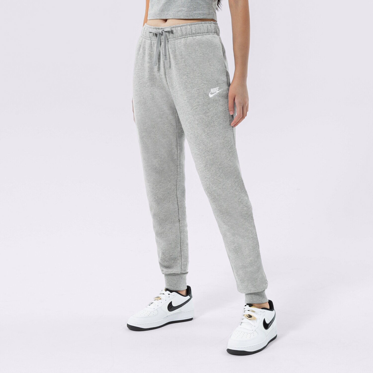 Spodnie sportowe damskie NIKE SPODNIE W NSW CLUB FLC MR PANT STD DQ5191-063 SZARY