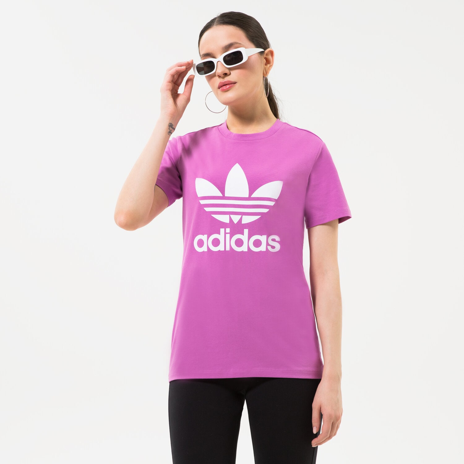 Koszulka, t-shirt damski ADIDAS T-SHIRT TREFOIL TEE HK9640 RÓŻOWY