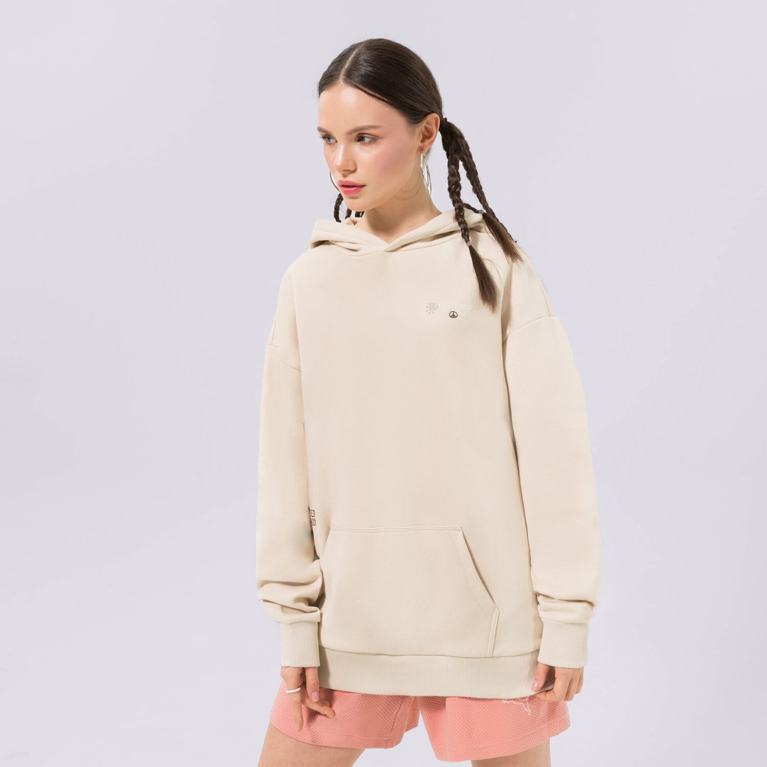 Bluza damska VANS BLUZA Z KAPTUREM EARTH PEACE OATMEAL VN00036W2N11 BEŻOWY