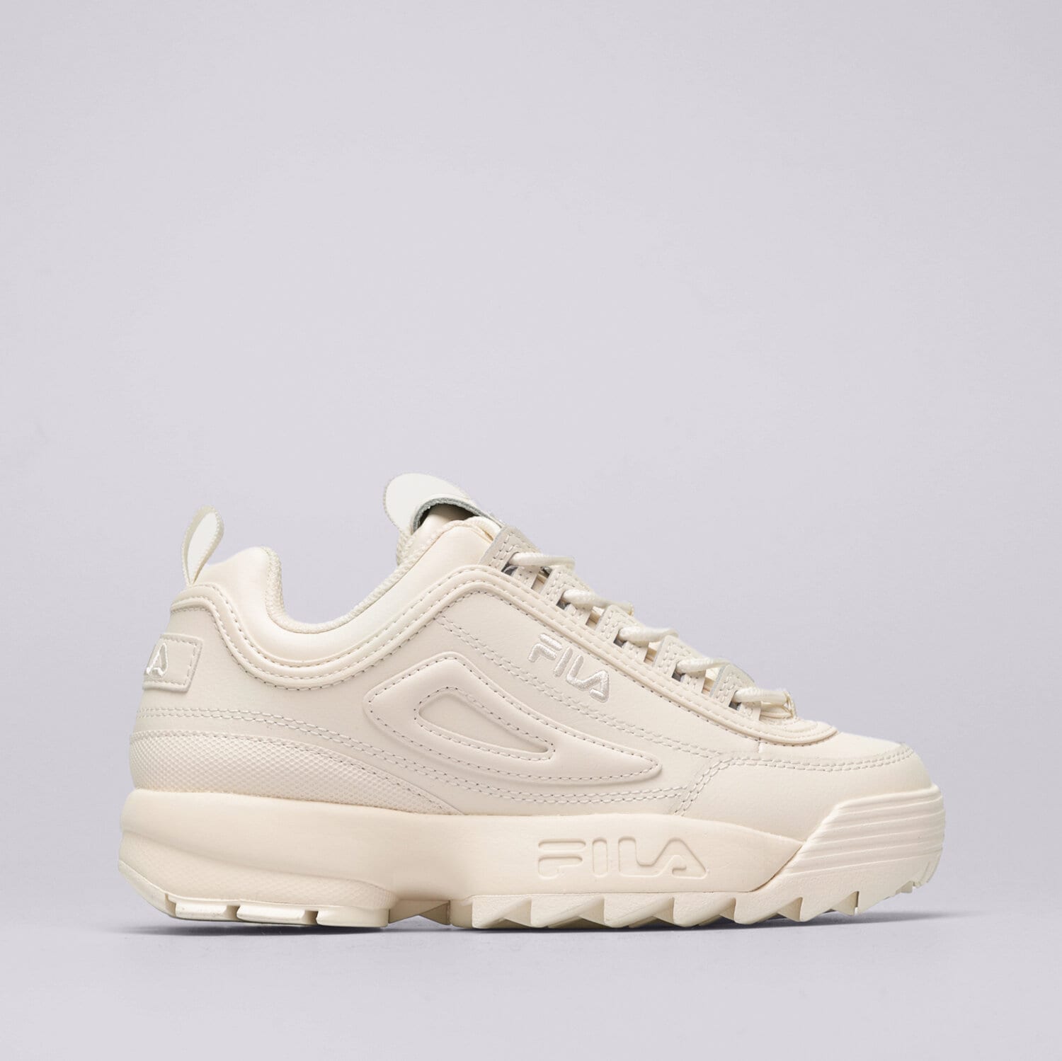 Buty sneakersy damskie FILA DISRUPTOR II PREMIUM 5XM02263100 KREMOWY