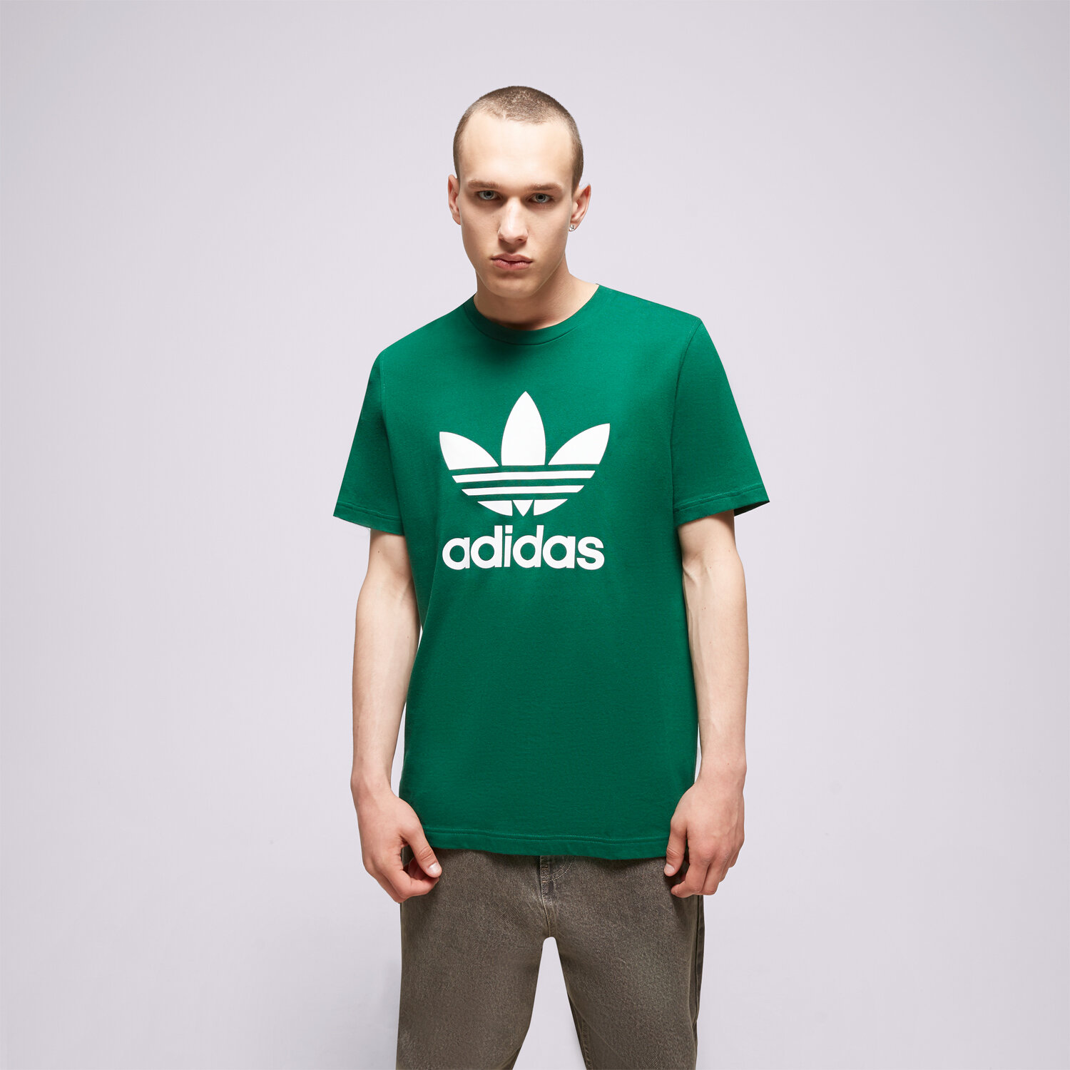 Koszulka, t-shirt sportowy męski ADIDAS T-SHIRT TREFOIL IA4819 ZIELONY