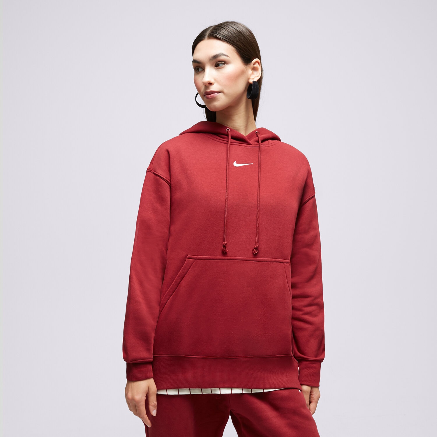 Bluza damska NIKE BLUZA W NSW PHNX FLC OS PO HOODIE DQ5860-677 BORDOWY
