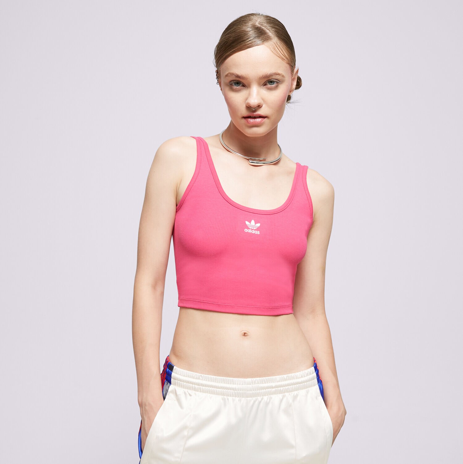 Koszulka, t-shirt damski ADIDAS TOP RIB TANK TOP HG6164 RÓŻOWY