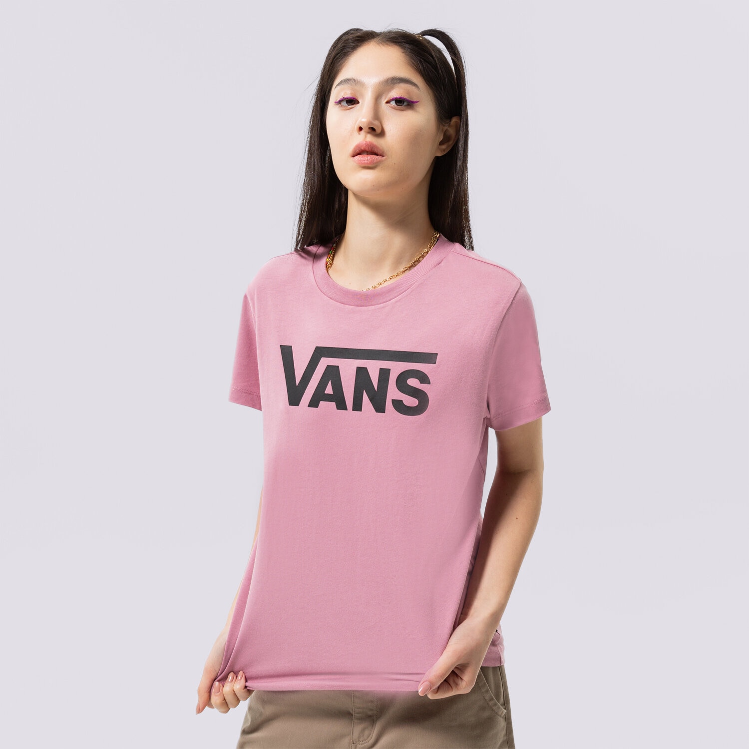 Koszulka, t-shirt damski VANS T-SHIRT WM FLYING V CREW TEE VN0A3UP4BD51 RÓŻOWY