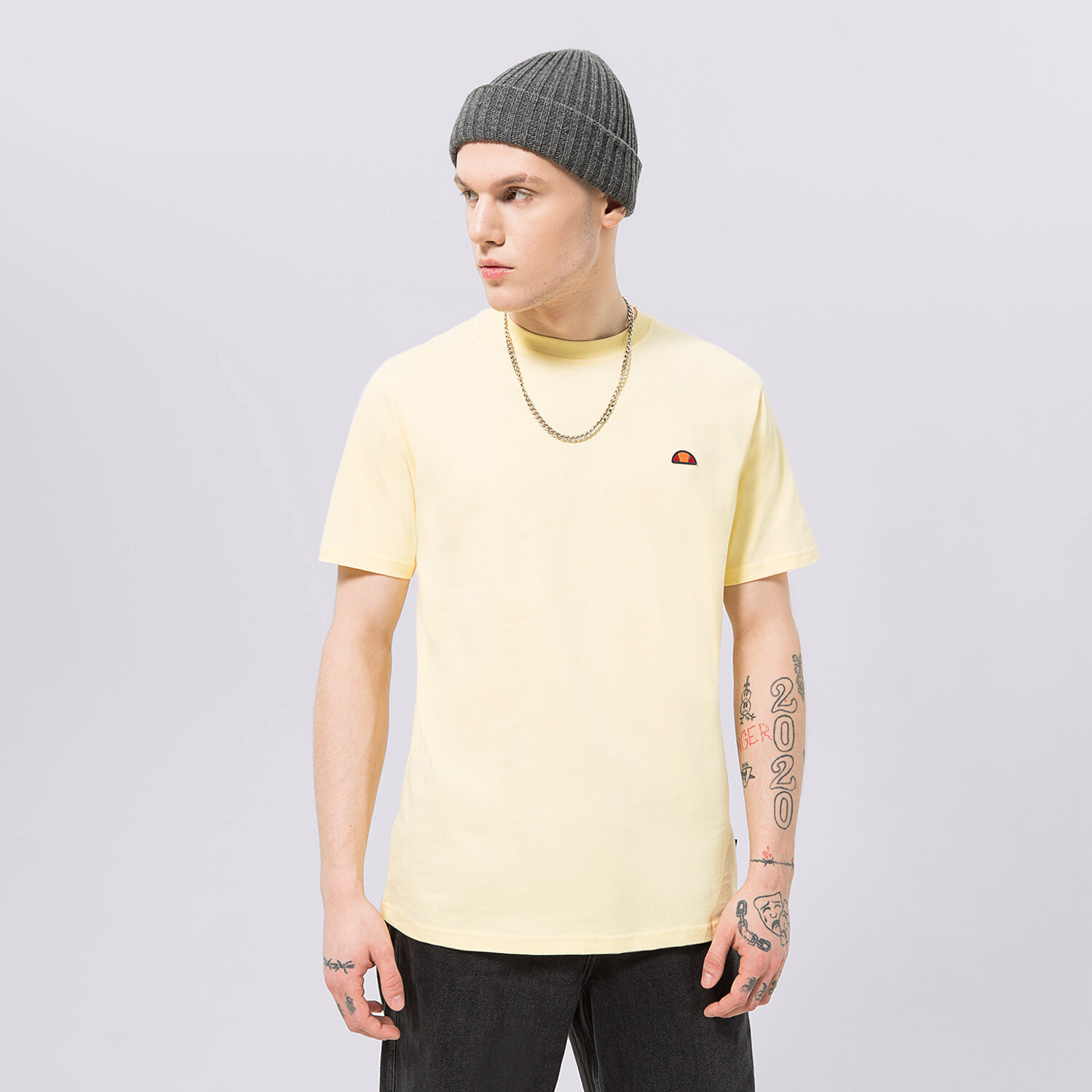 Koszulka, t-shirt sportowy męski ELLESSE T-SHIRT AZZINA LIGHT YELLOW SMG19603603 ŻÓŁTY