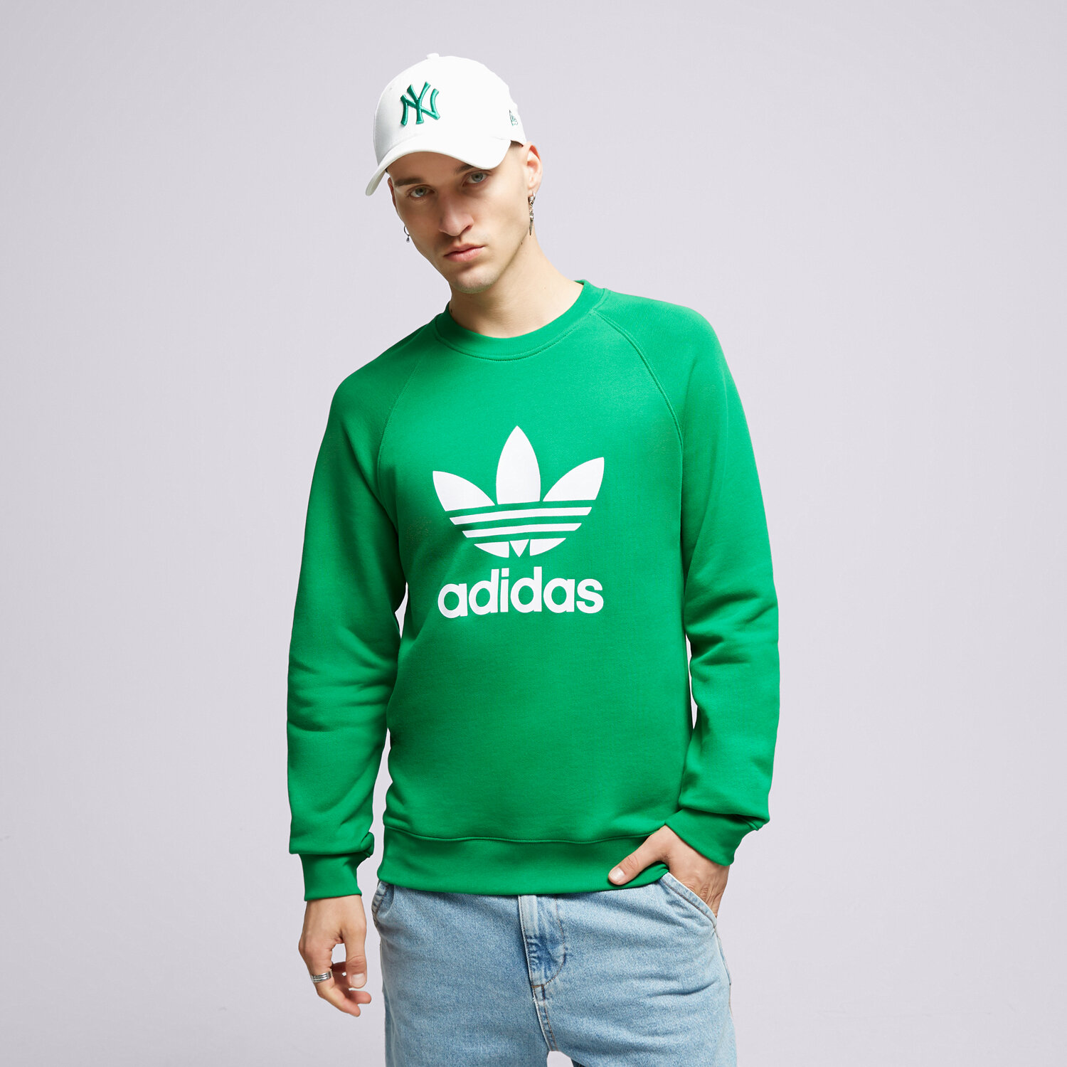 Bluza męska ADIDAS BLUZA TREFOIL CREW IM4503 ZIELONY