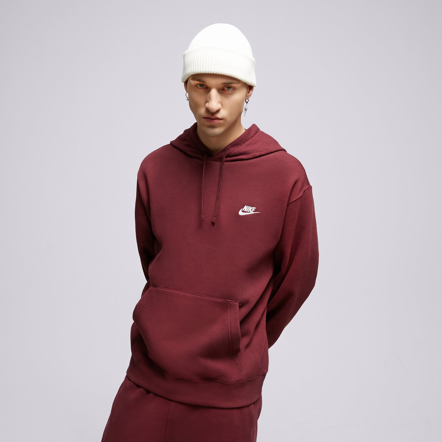 Bluza męska NIKE BLUZA SPORTSWEAR CLUB FLEECE  BV2654-681 BORDOWY