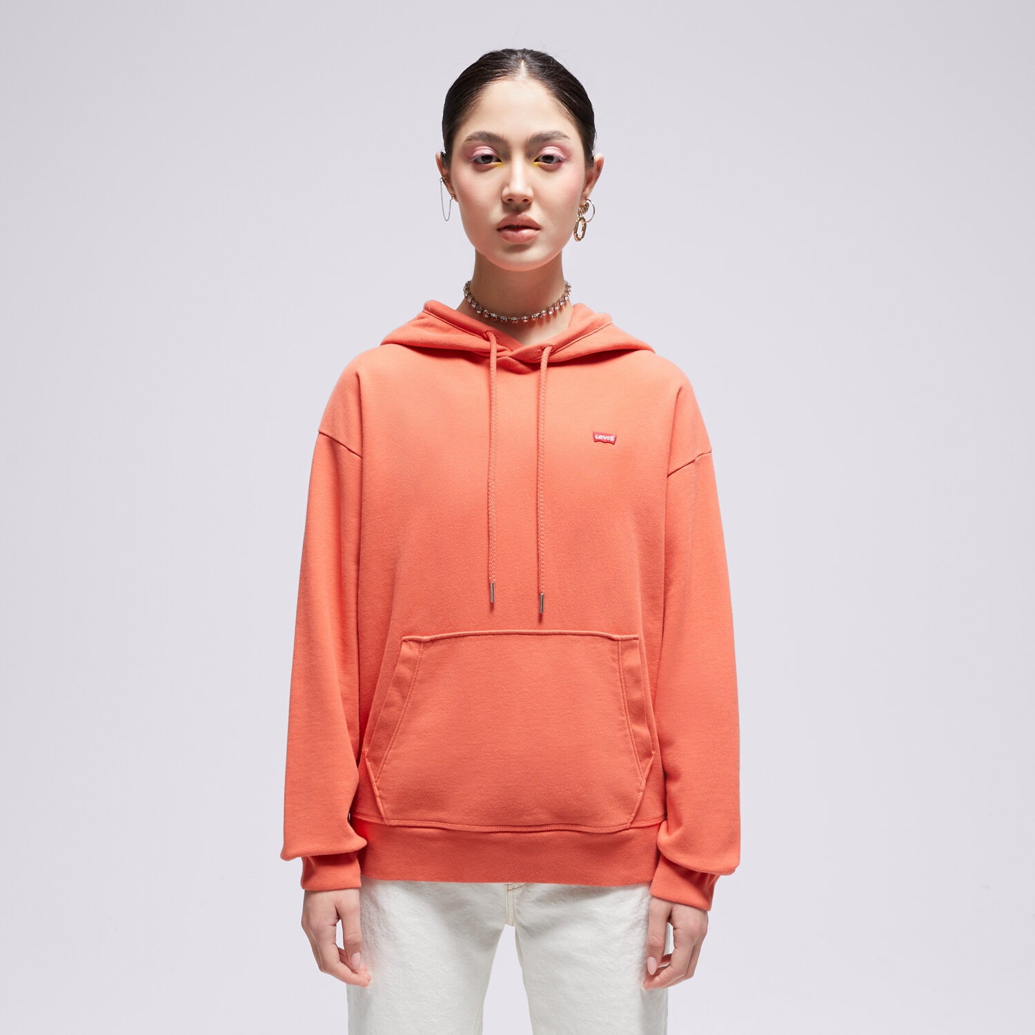 Bluza damska LEVI'S BLUZA Z KAPTUREM STANDARD HOODIE 24693-0044 CZERWONY