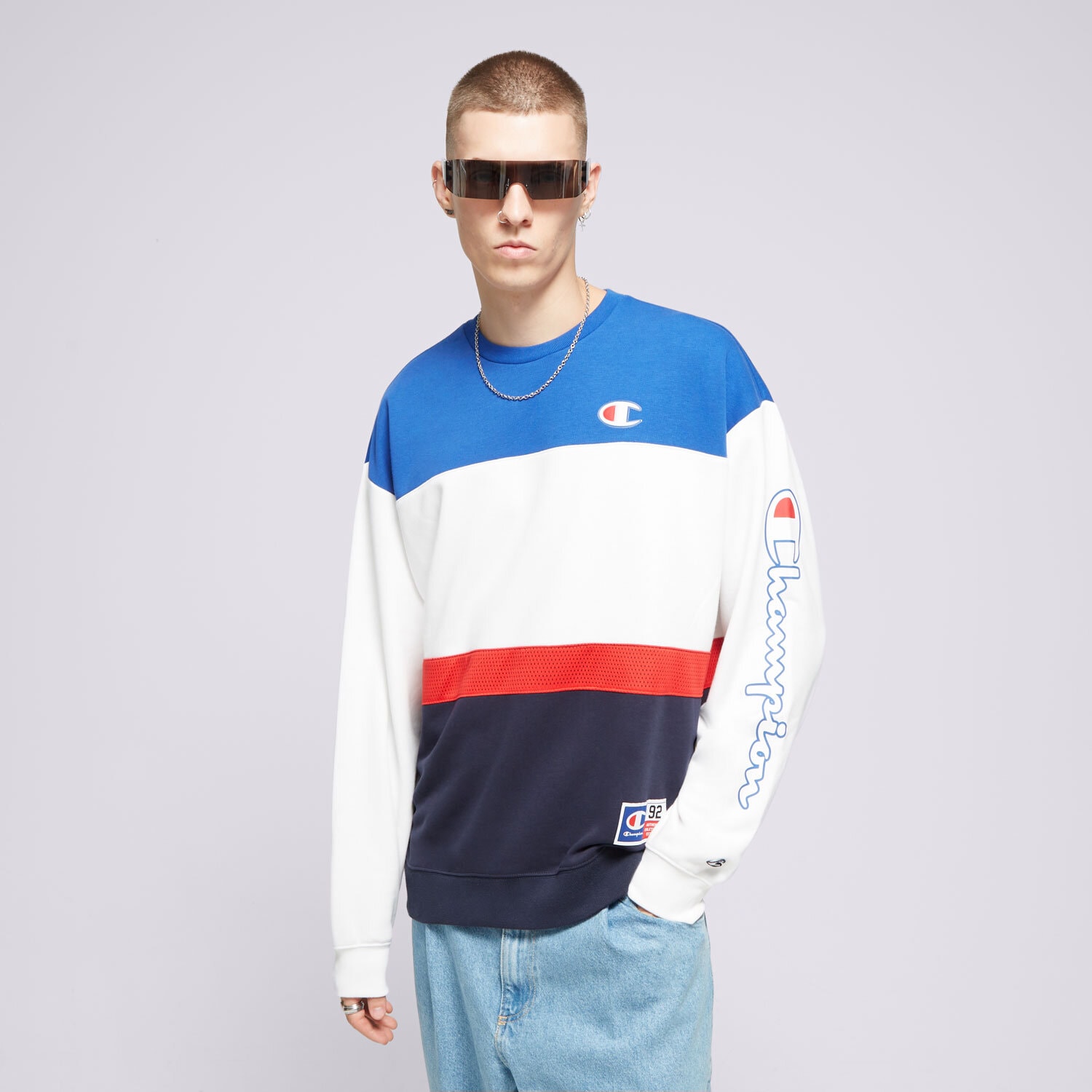 Bluza męska CHAMPION BLUZA CREWNECK RETRO SPORT 219739WW001 MULTICOLOR