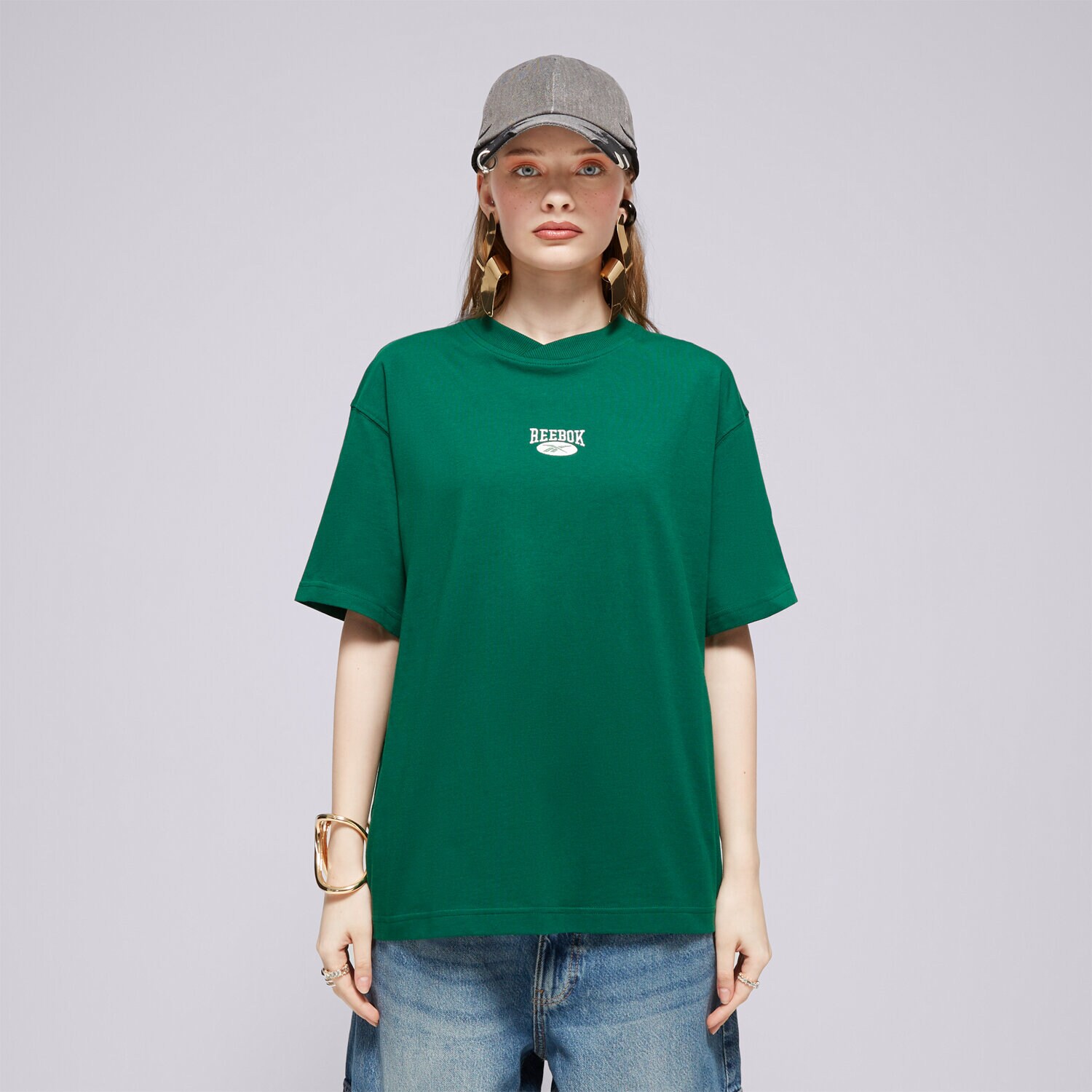 Koszulka, t-shirt damski REEBOK T-SHIRT CL AE ARCHIVE SM LOGO TEE 100076222 ZIELONY