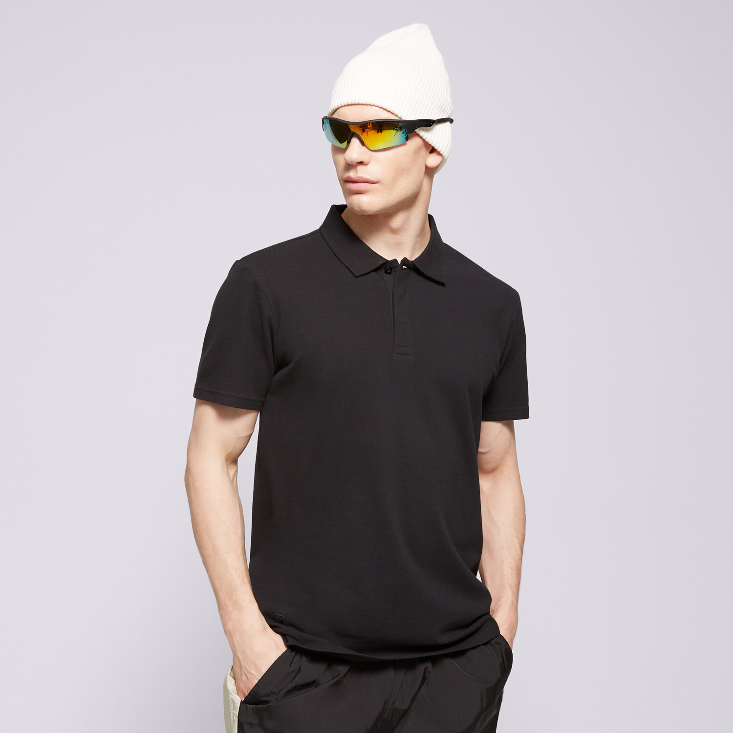 Koszulka, t-shirt sportowy męski CONFRONT POLO CONFRONT CF124POM42003 CZARNY