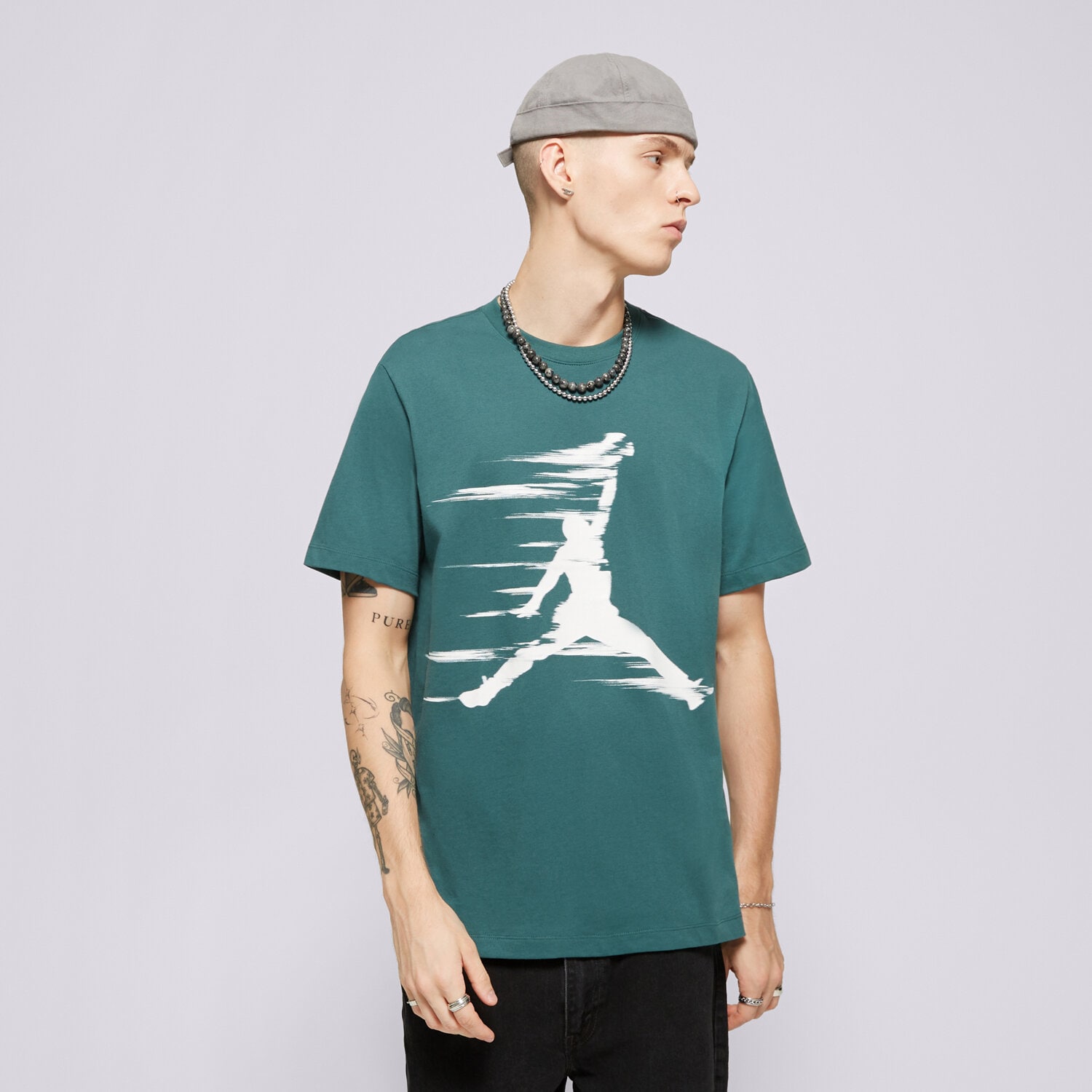 Koszulka, t-shirt sportowy męski T SHIRT M JORDAN MVP JM SS CREW FZ1919-366 ZIELONY