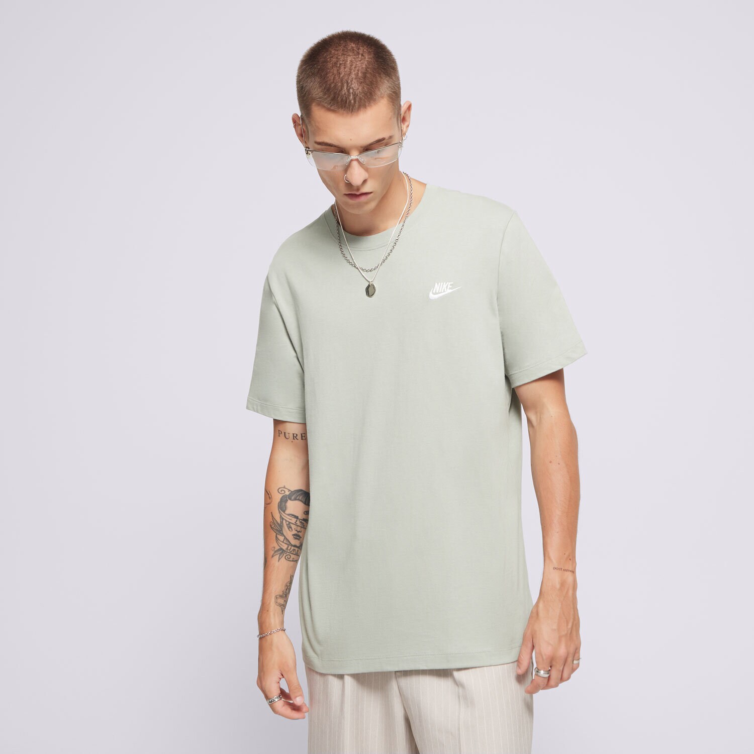 Koszulka, t-shirt sportowy męski NIKE T-SHIRT SPORTSWEAR CLUB AR4997-371 ZIELONY