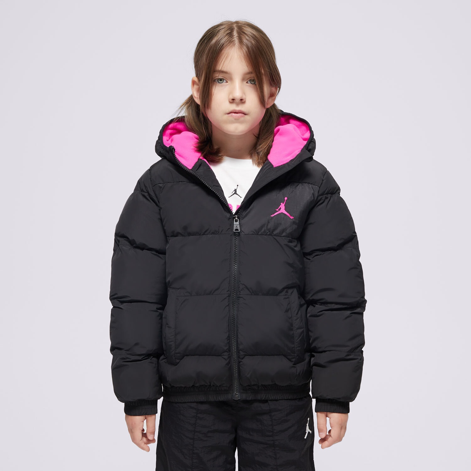 Dziecięca kurtka przejściowa (wiosenna/jesienna) JORDAN KURTKA ZIMOWA G MID PADDED G 45D195-023 CZARNY