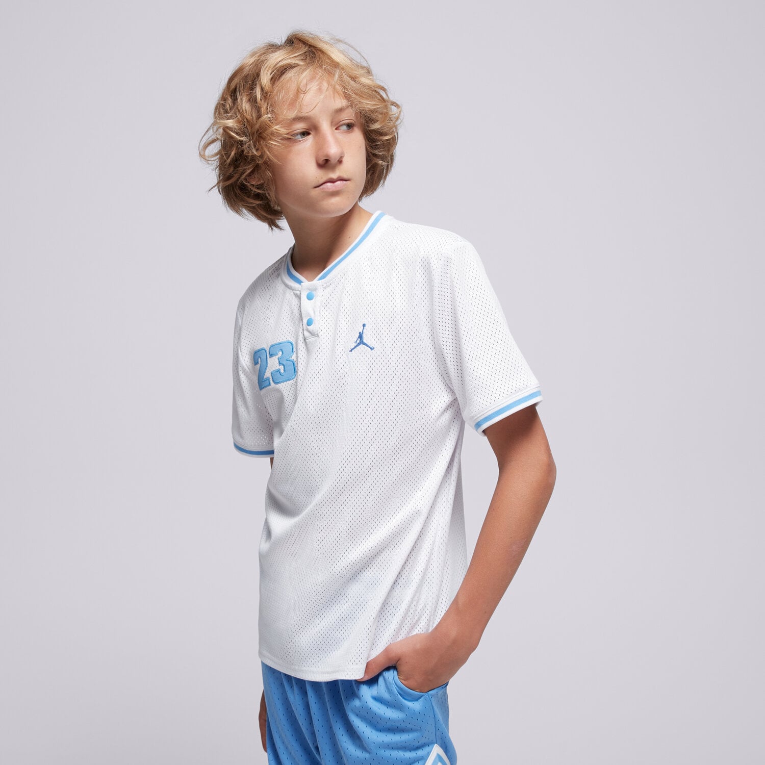 Koszulka, t-shirt dla dzieci JORDAN T-SHIRT JDB JORDAN 23 ELEVATED JERSEY BOY 95D680-001 BIAŁY