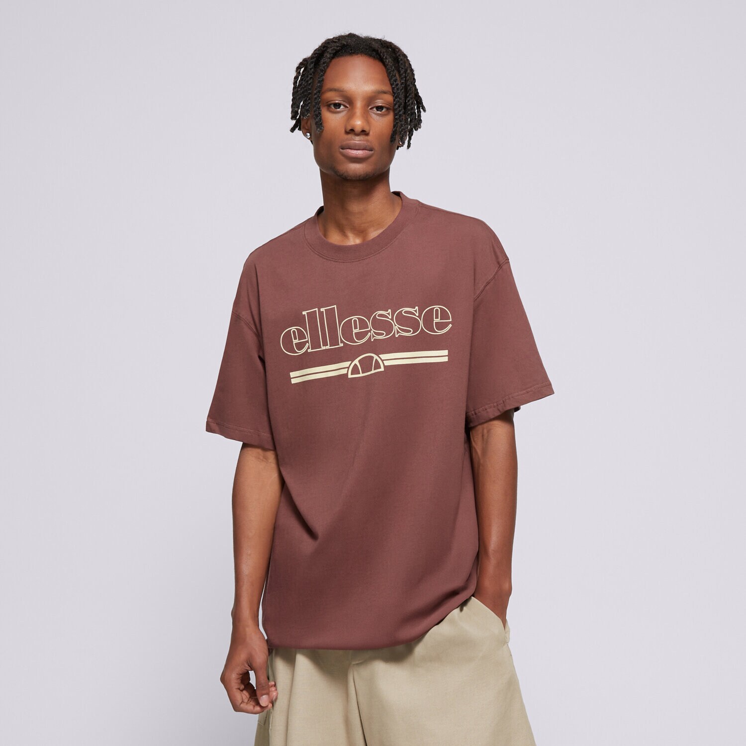 Koszulka, t-shirt sportowy męski ELLESSE T-SHIRT STRAZO TEE BRWN SHX21070200 BRĄZOWY