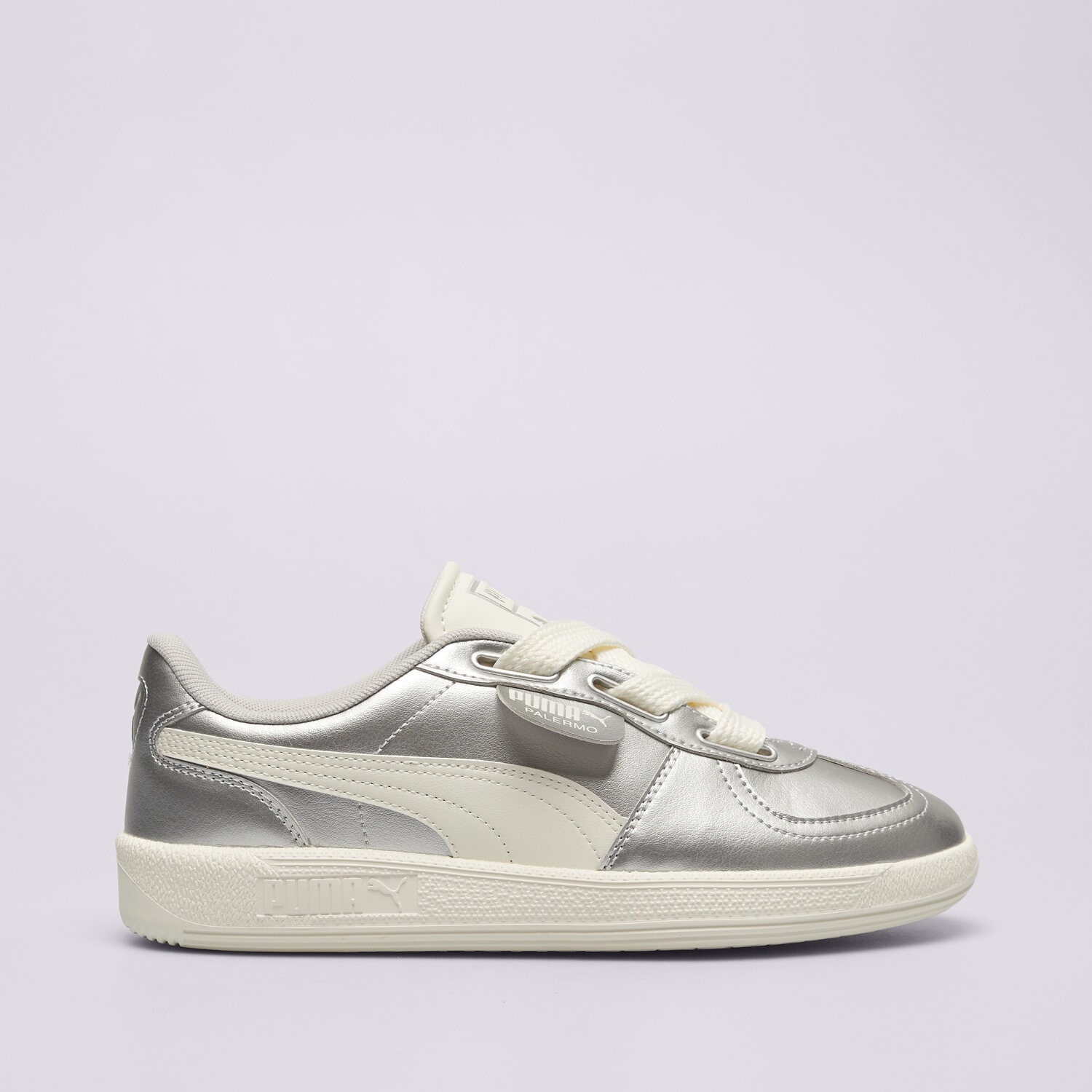 Buty sneakersy damskie PUMA PALERMO WIDE LACE 40233101 SREBRNY