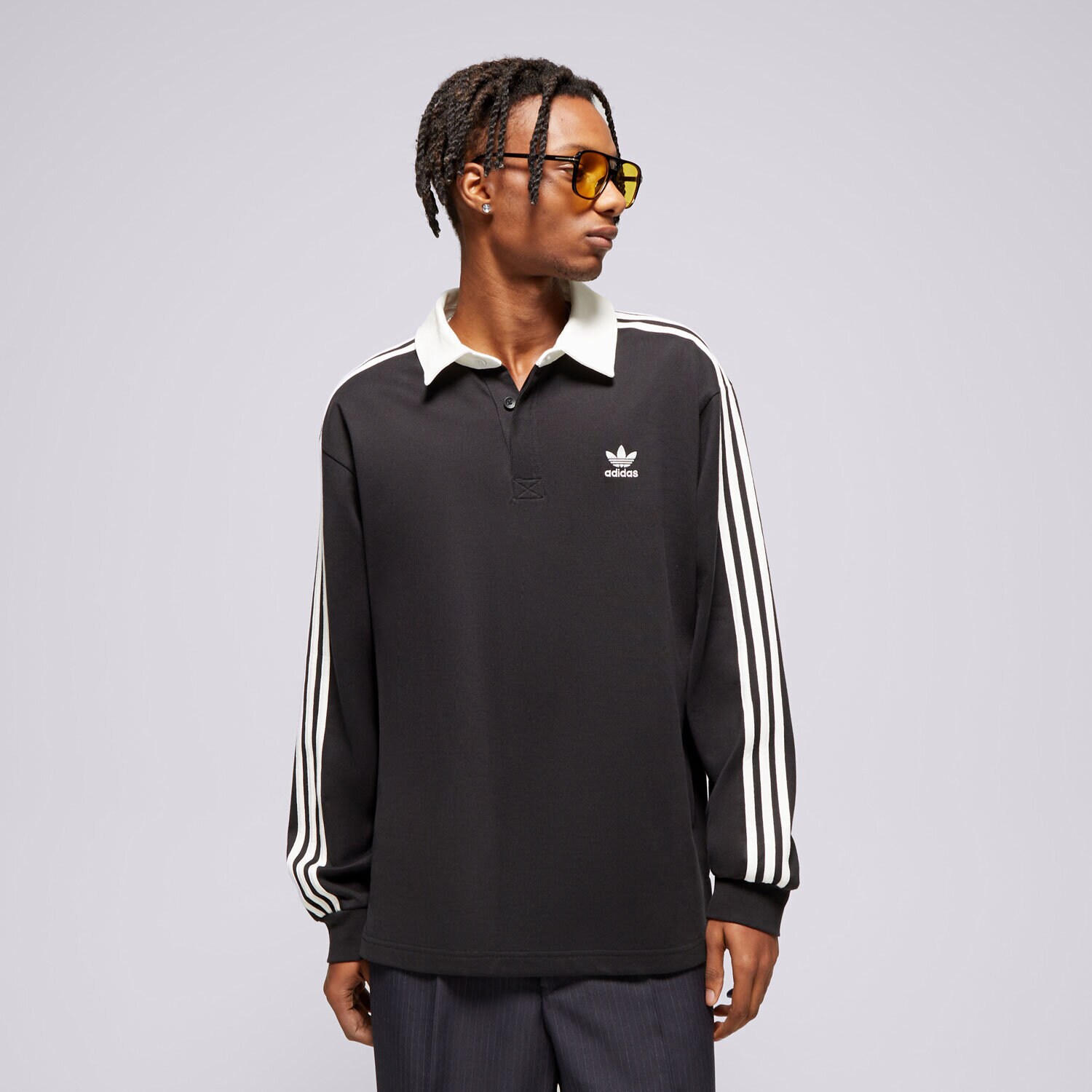 Koszulka, t-shirt sportowy męski ADIDAS POLO RUGBY POLO IZ4806 CZARNY
