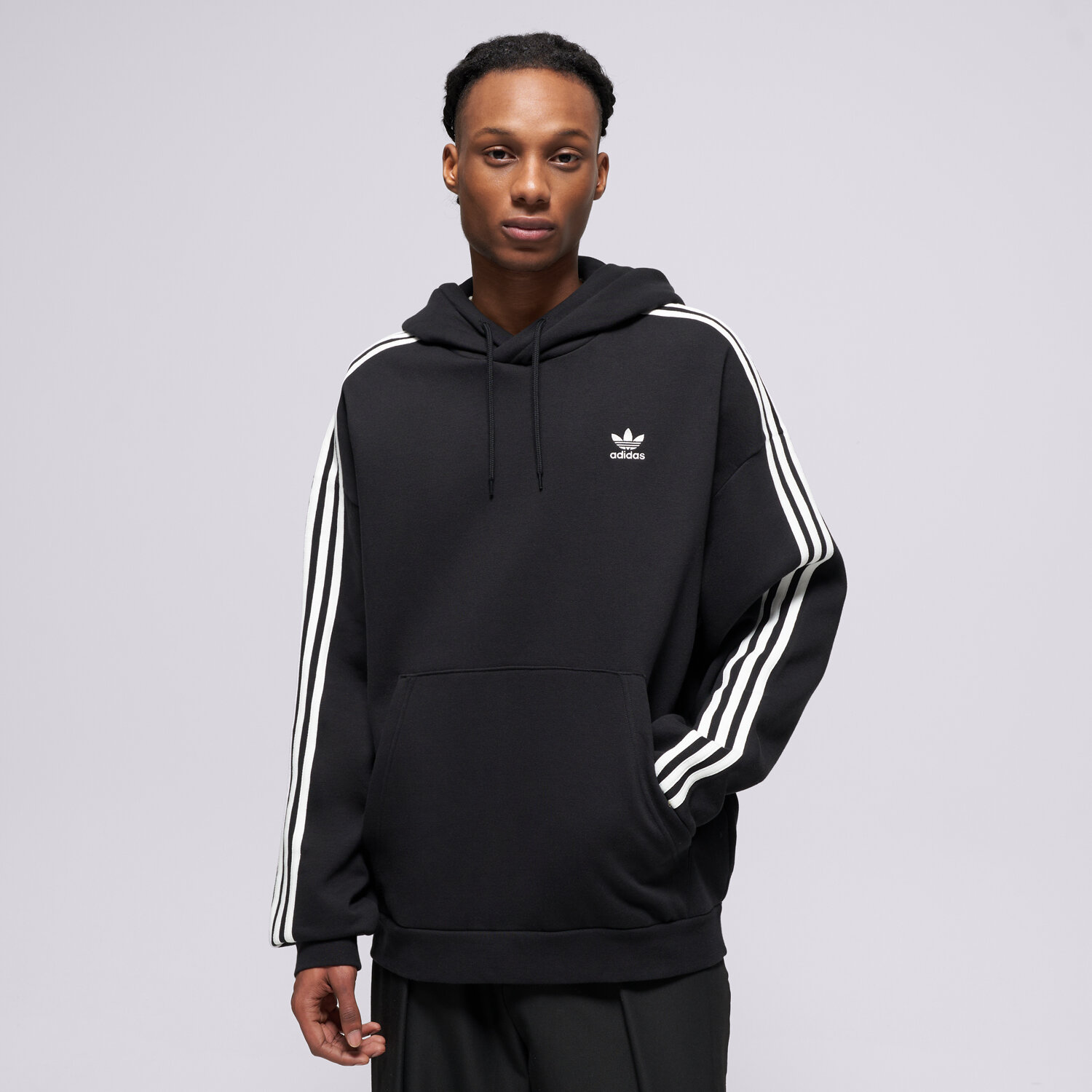 Bluza męska ADIDAS BLUZA Z KAPTUREM BAGGY HOODIE JC6251 CZARNY