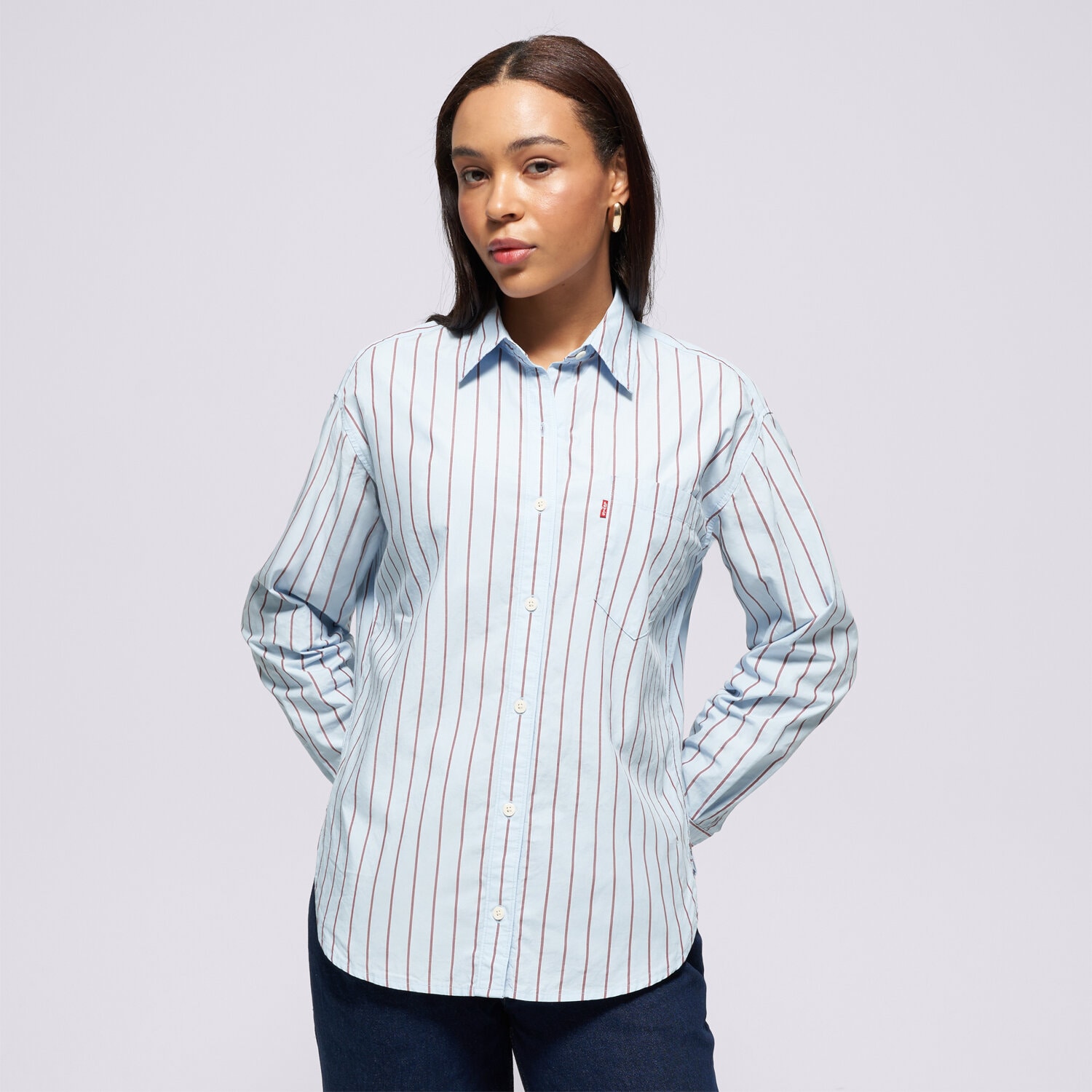 Koszulka, t-shirt damski LEVI'S KOSZULA HARLIE NEW BF SHIRT BLUES 001HM-0012 NIEBIESKI