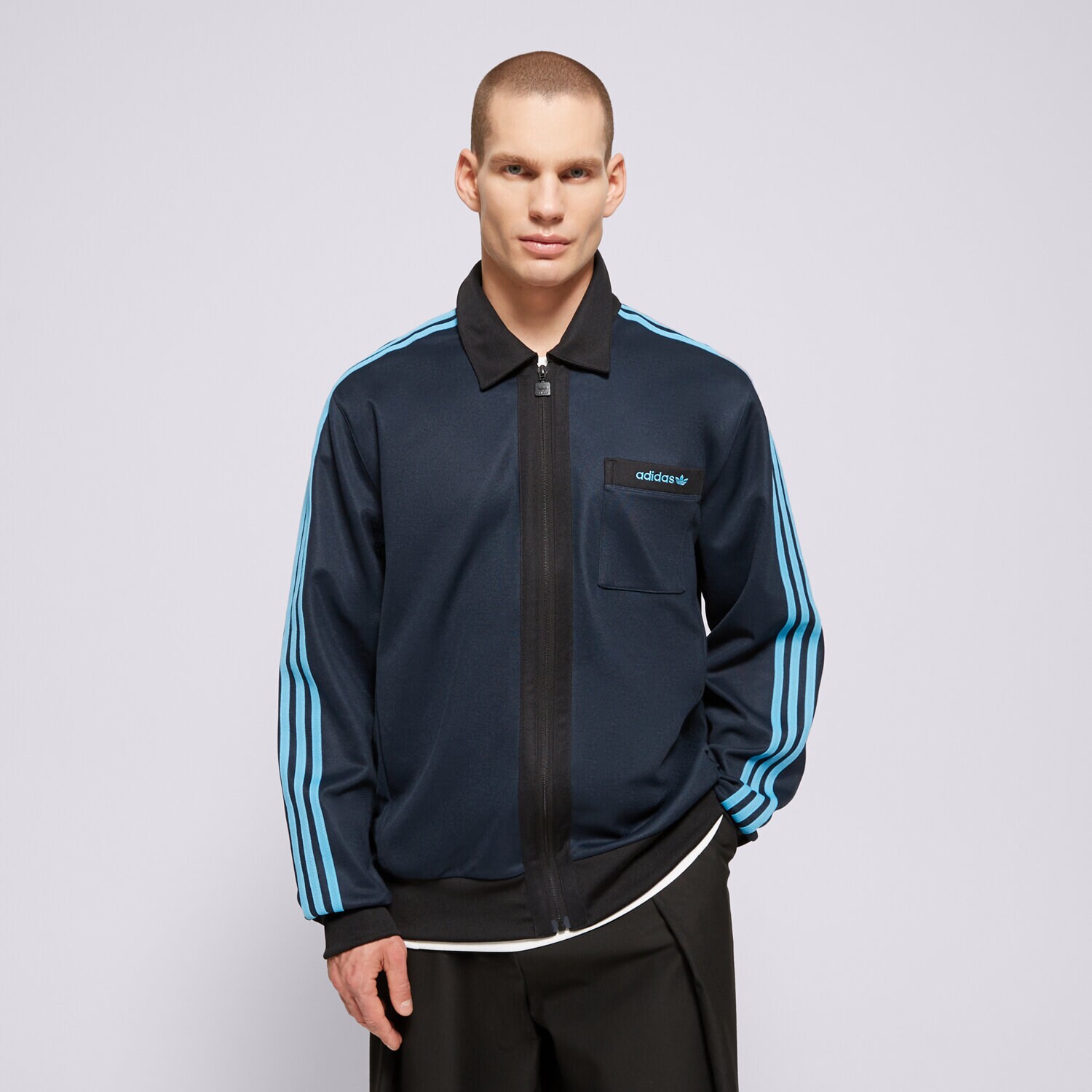 Bluza męska ADIDAS BLUZA ROZPINANA TT JC8361 GRANATOWY