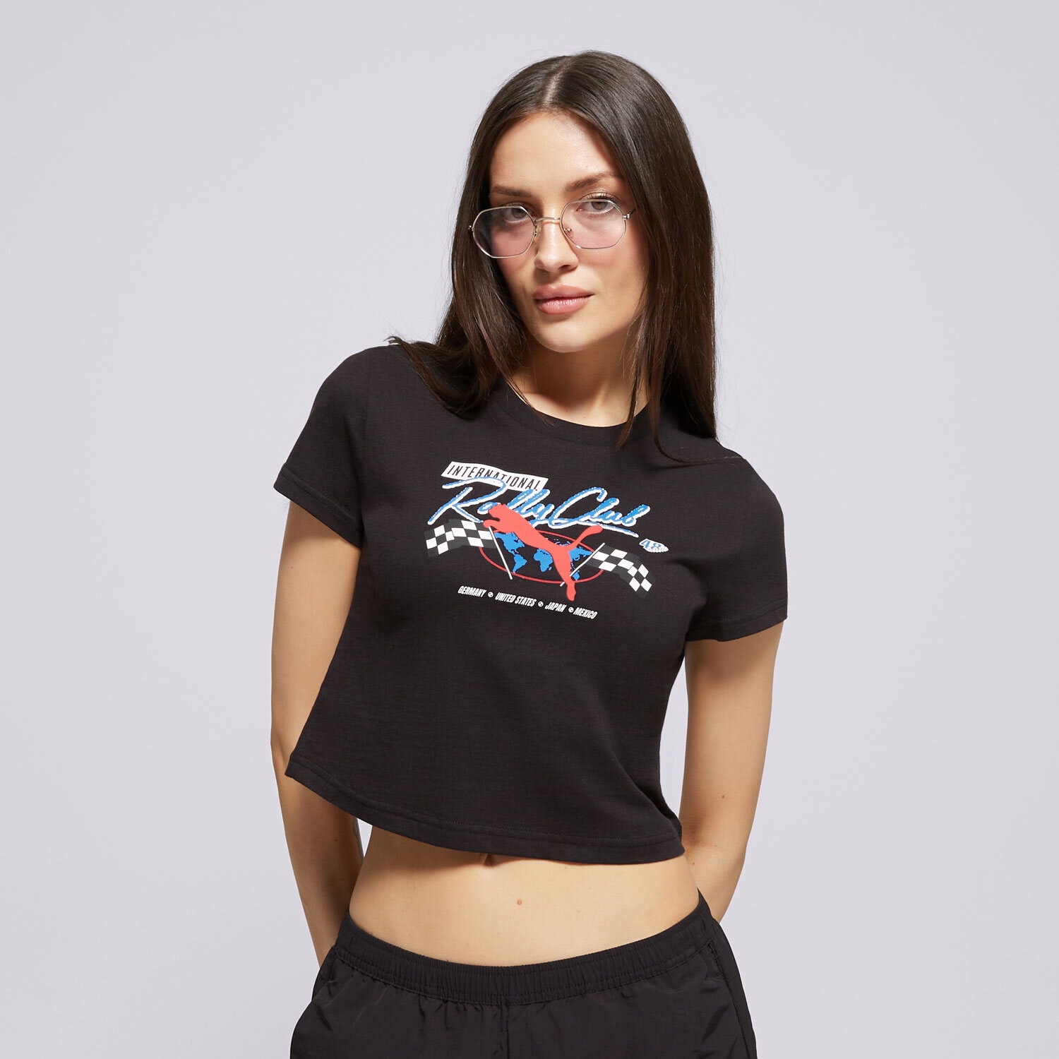 Koszulka, t-shirt damski PUMA T-SHIRT MOTO BABY TEE 631502 01 CZARNY