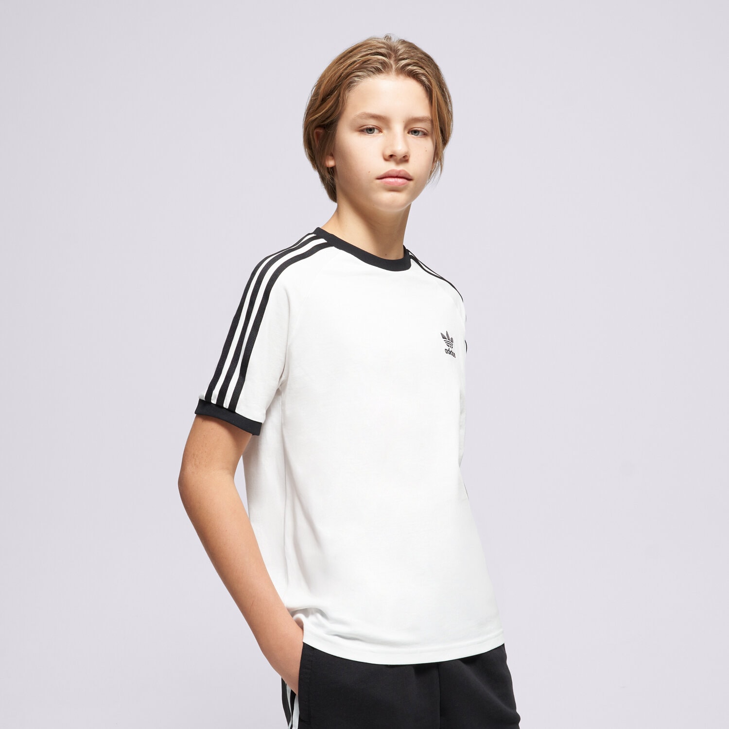 Koszulka, t-shirt dla dzieci ADIDAS T-SHIRT 3STRIPES TEE JE0515 BIAŁY