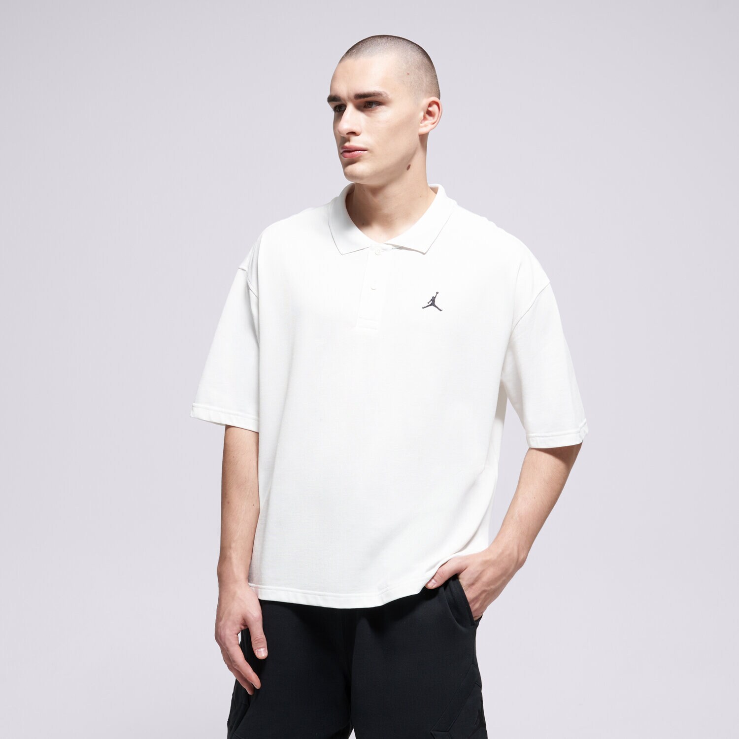 Koszulka, t-shirt sportowy męski JORDAN POLO M J BRK POLO TOP IB1041-100 BIAŁY