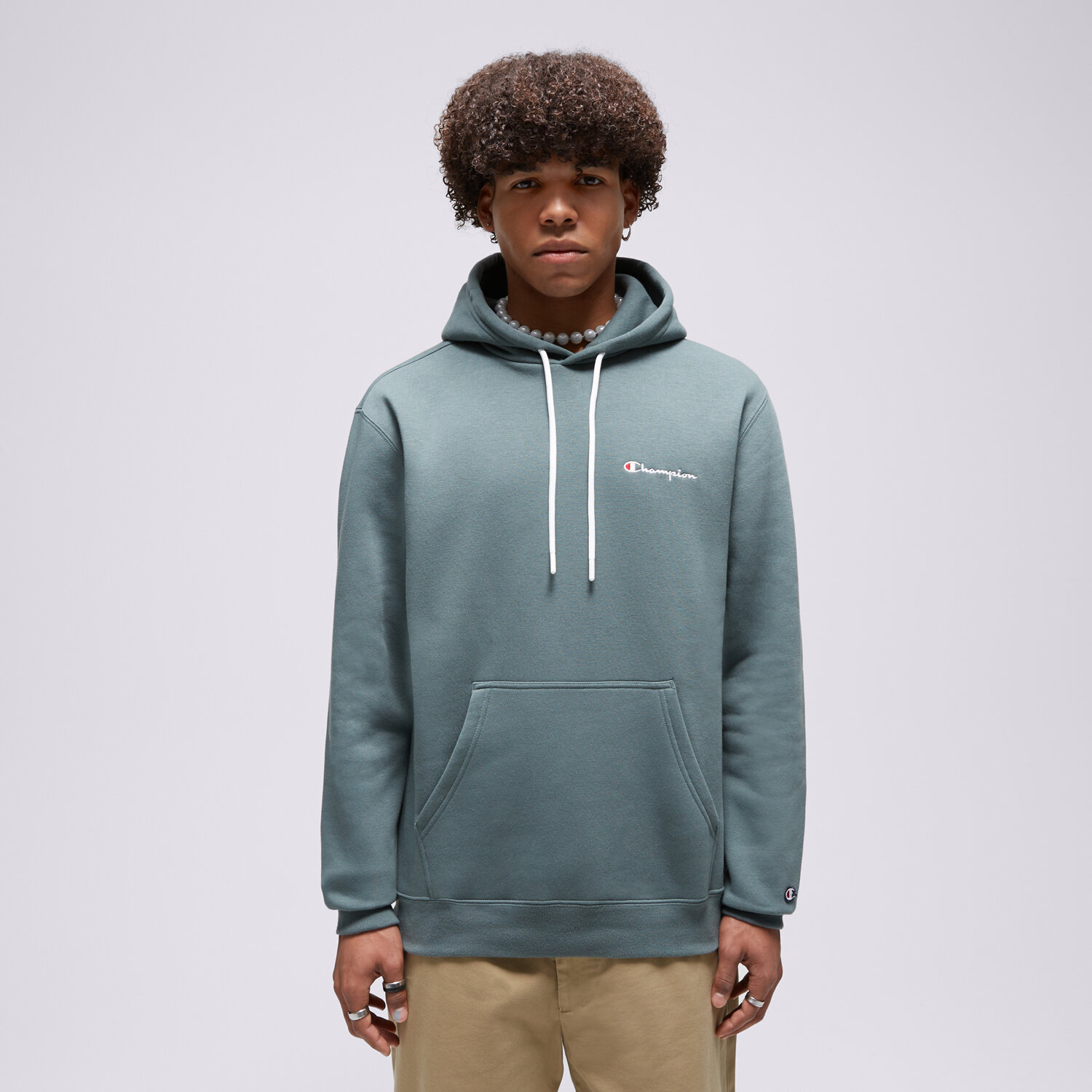 Bluza męska CHAMPION BLUZA Z KAPTUREM HOODED SWEATSHIRT 219208GS510 ZIELONY