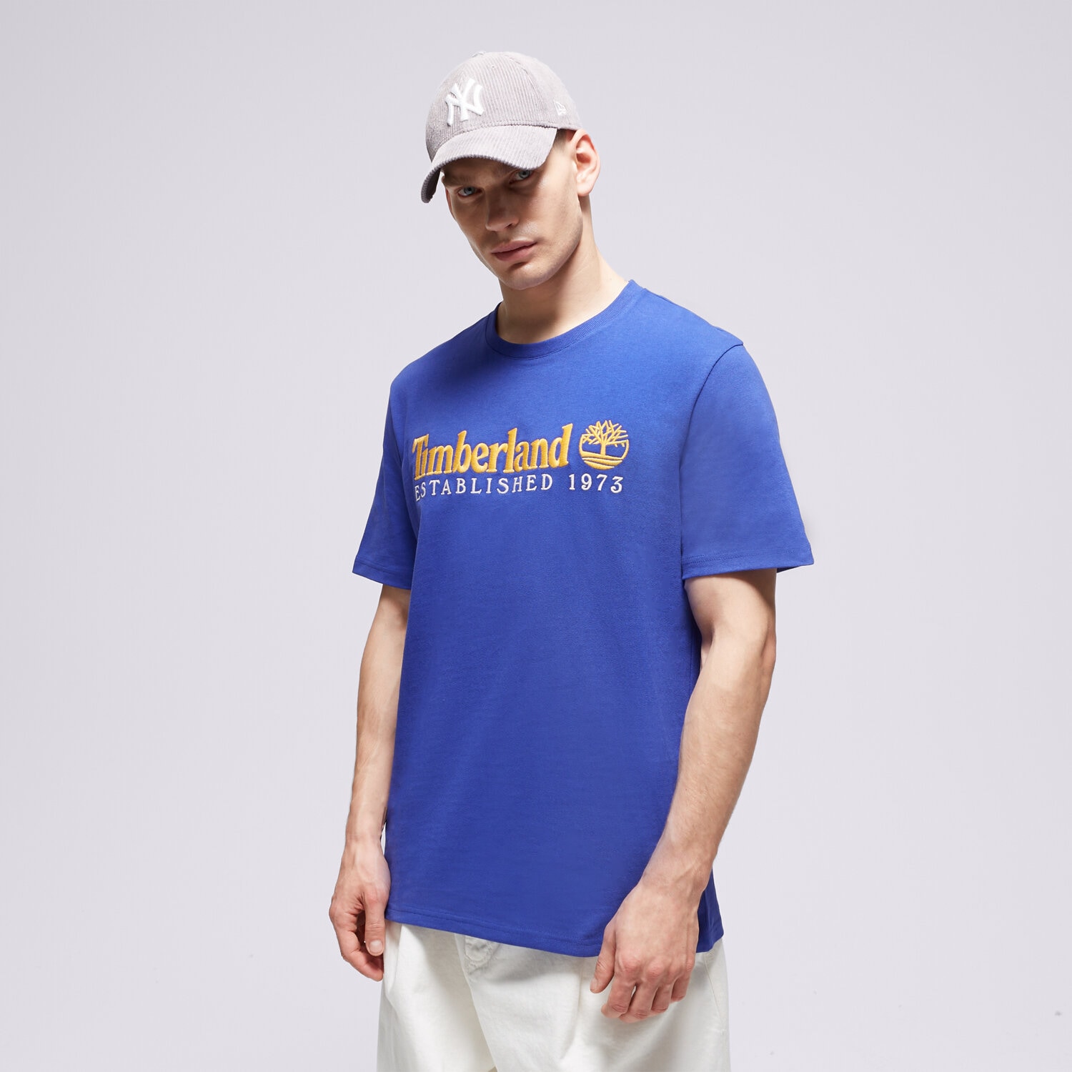 Koszulka, t-shirt sportowy męski TIMBERLAND T-SHIRT SS EST. 1973 CREW TEE REGULAR TB0A6SE1ED51 NIEBIESKI