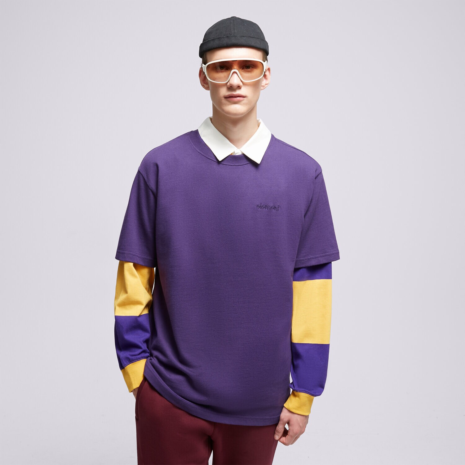 Koszulka, t-shirt sportowy męski ELEMENT T-SHIRT CRAIL 3.0 SS ELYKT00120-PSD0 FIOLETOWY